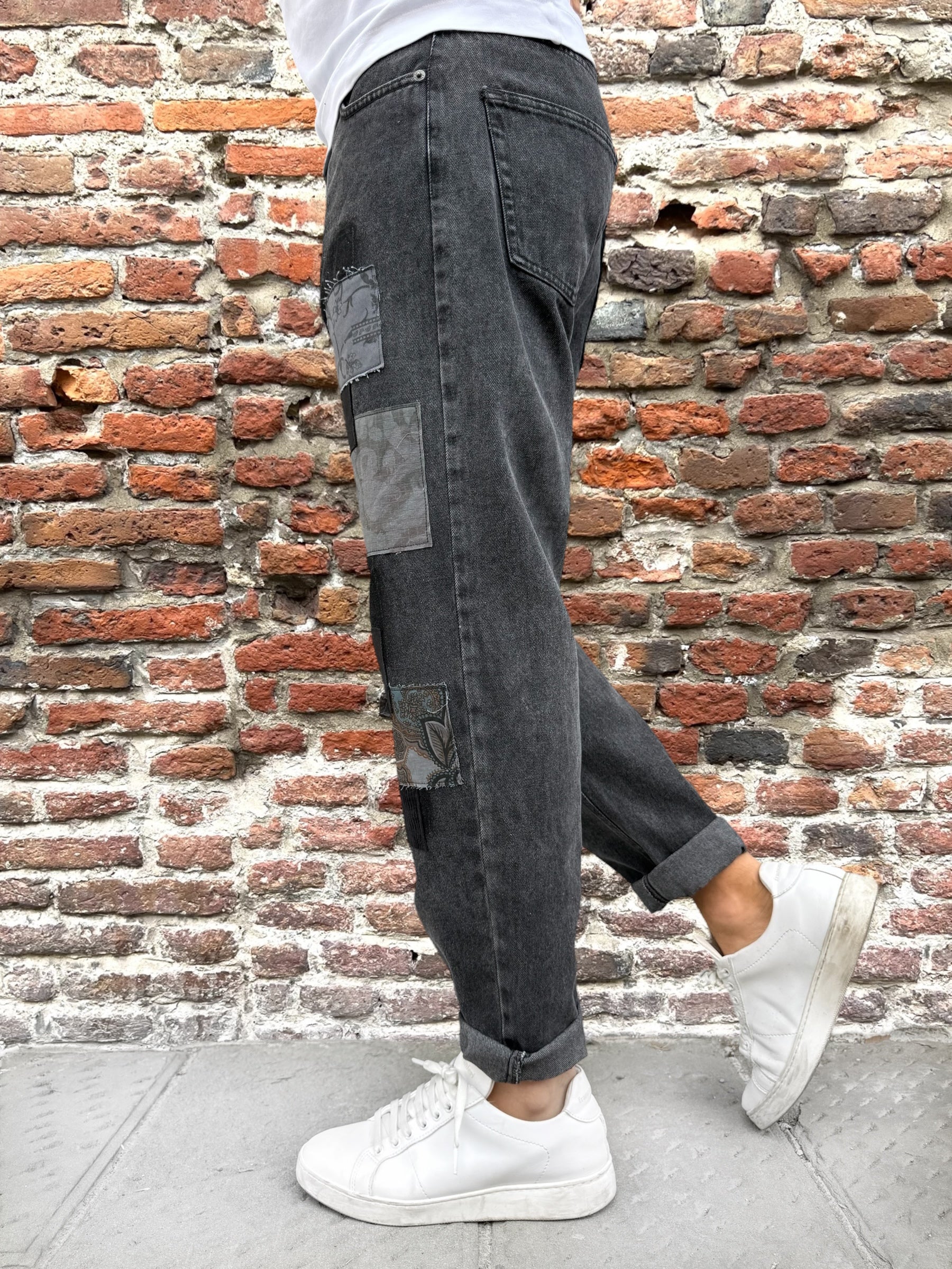 Jeans Block Eleven Patch Nero 3630 (12267292655956)