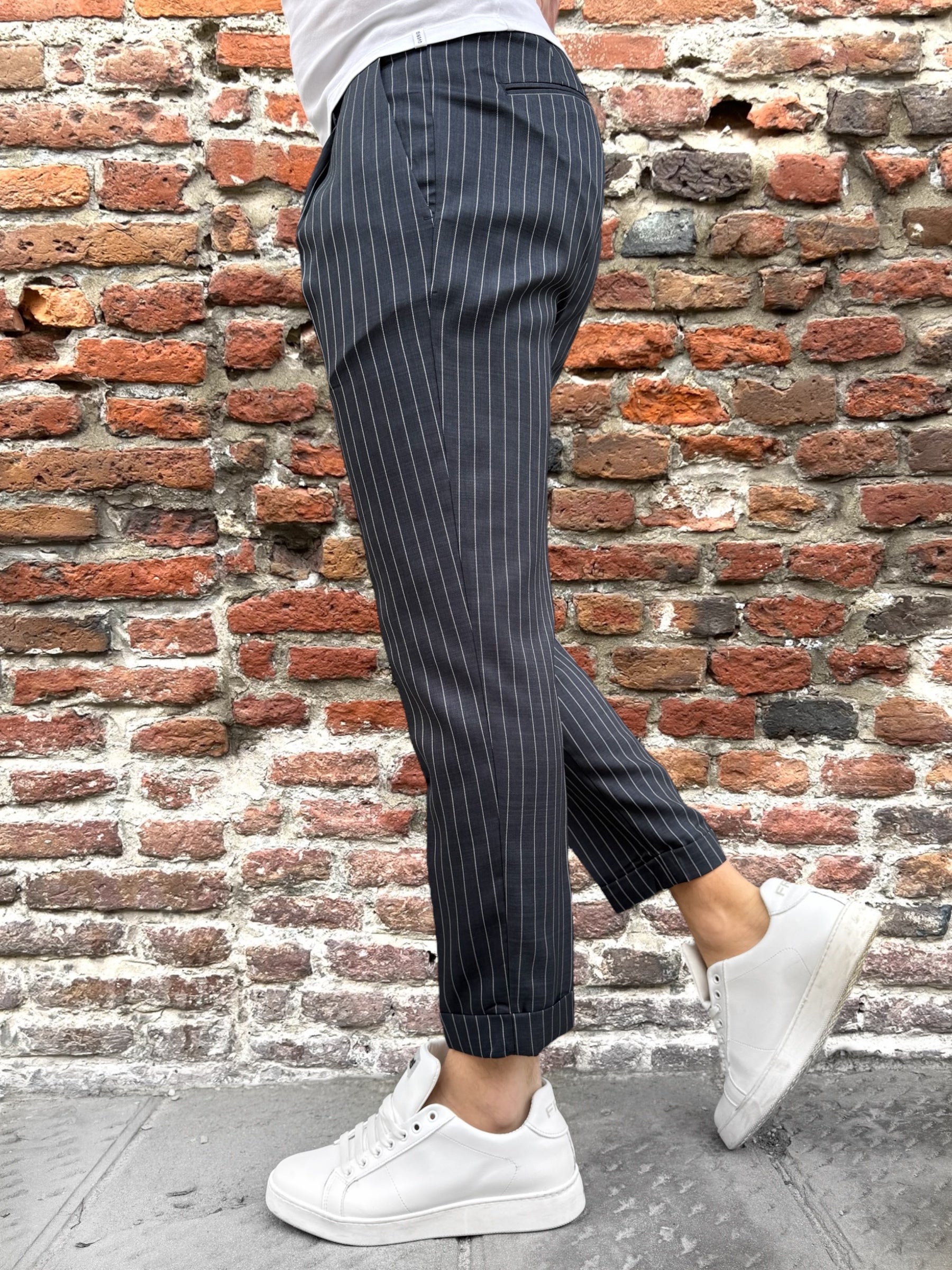 Pantalone Over-D Gessato Blu P38 (11899234648404)