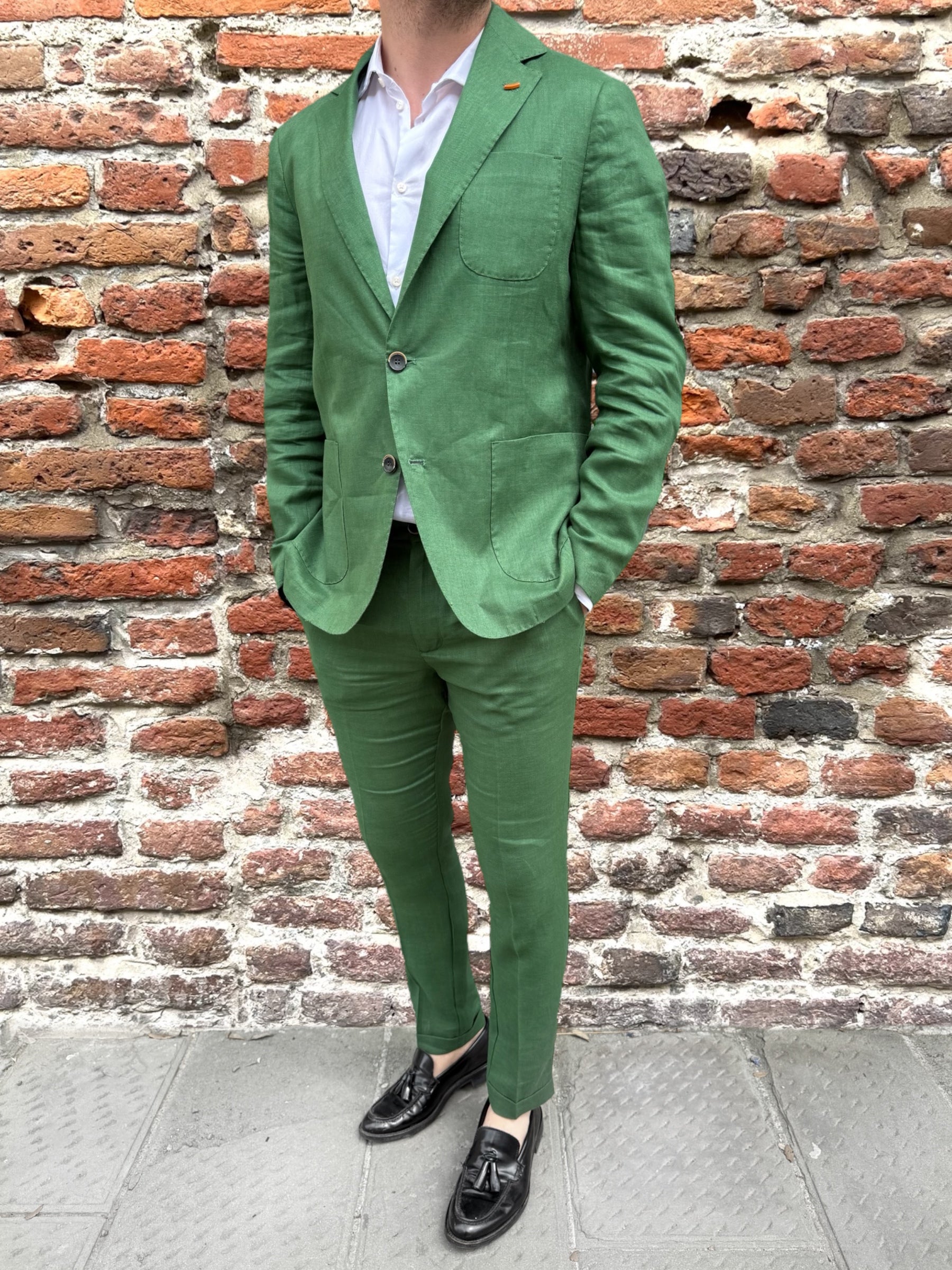 Giacca Over-D Lino Verde G11 (11988904673620) (11988894843220)