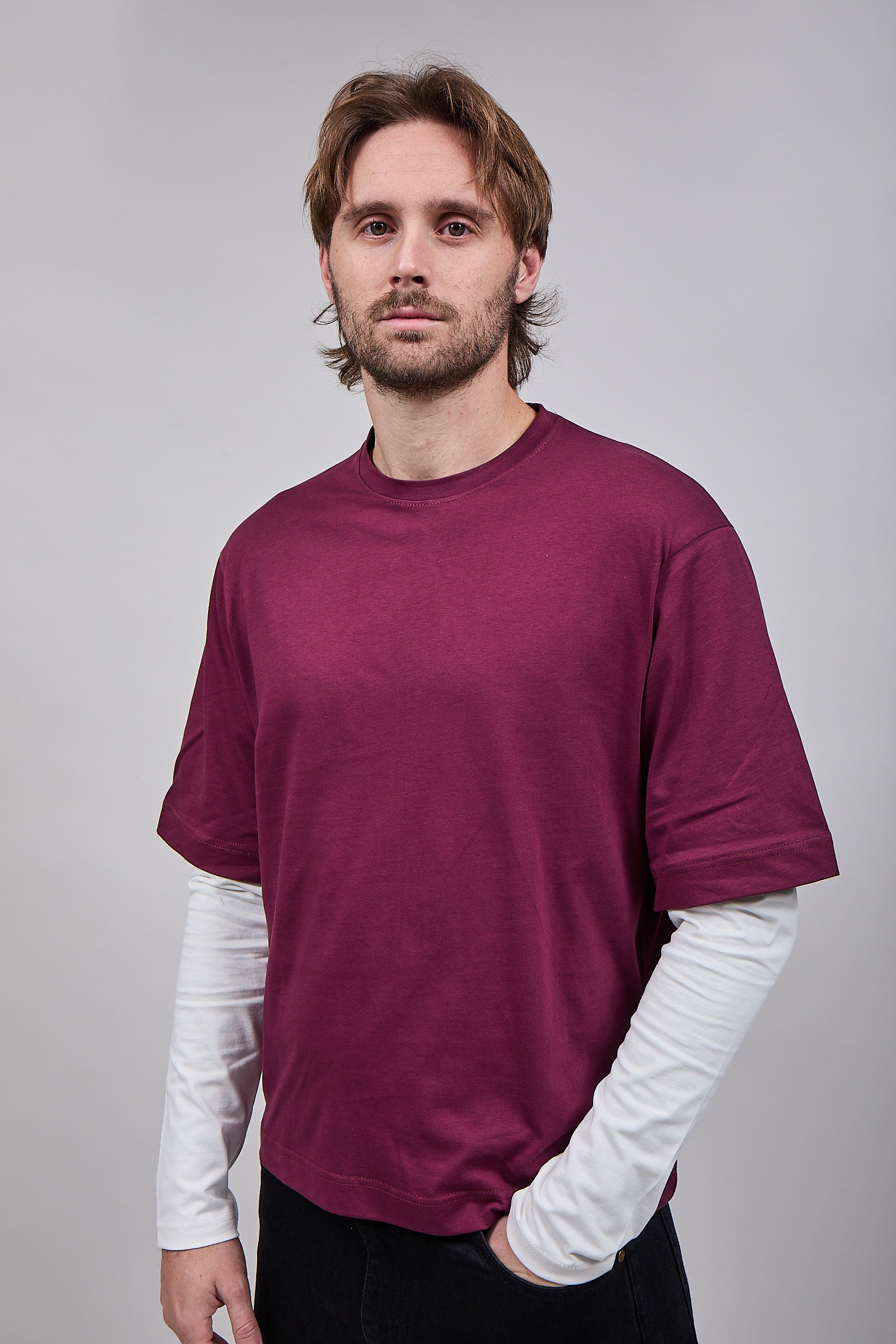 T-shirt Doppiamanica Berna Aquila Bordeaux