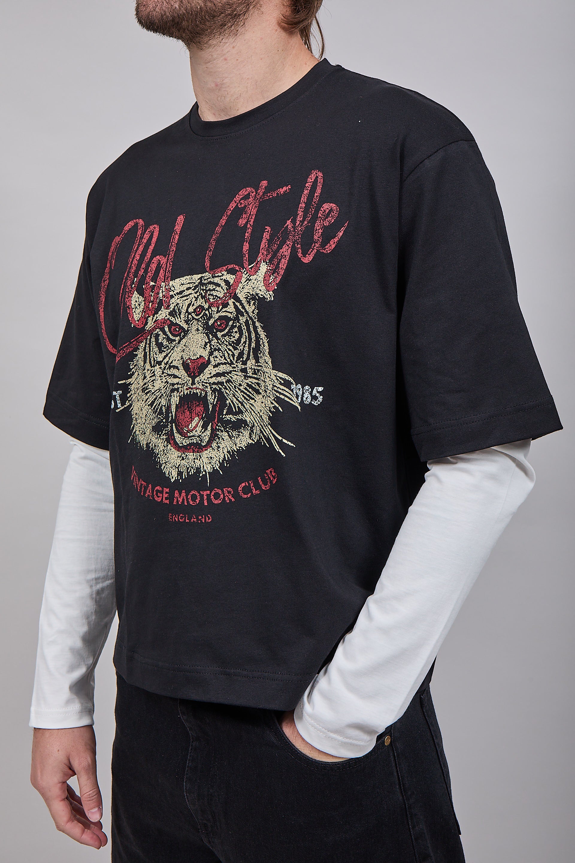 T-shirt Doppiamanica Berna Tigre Nera