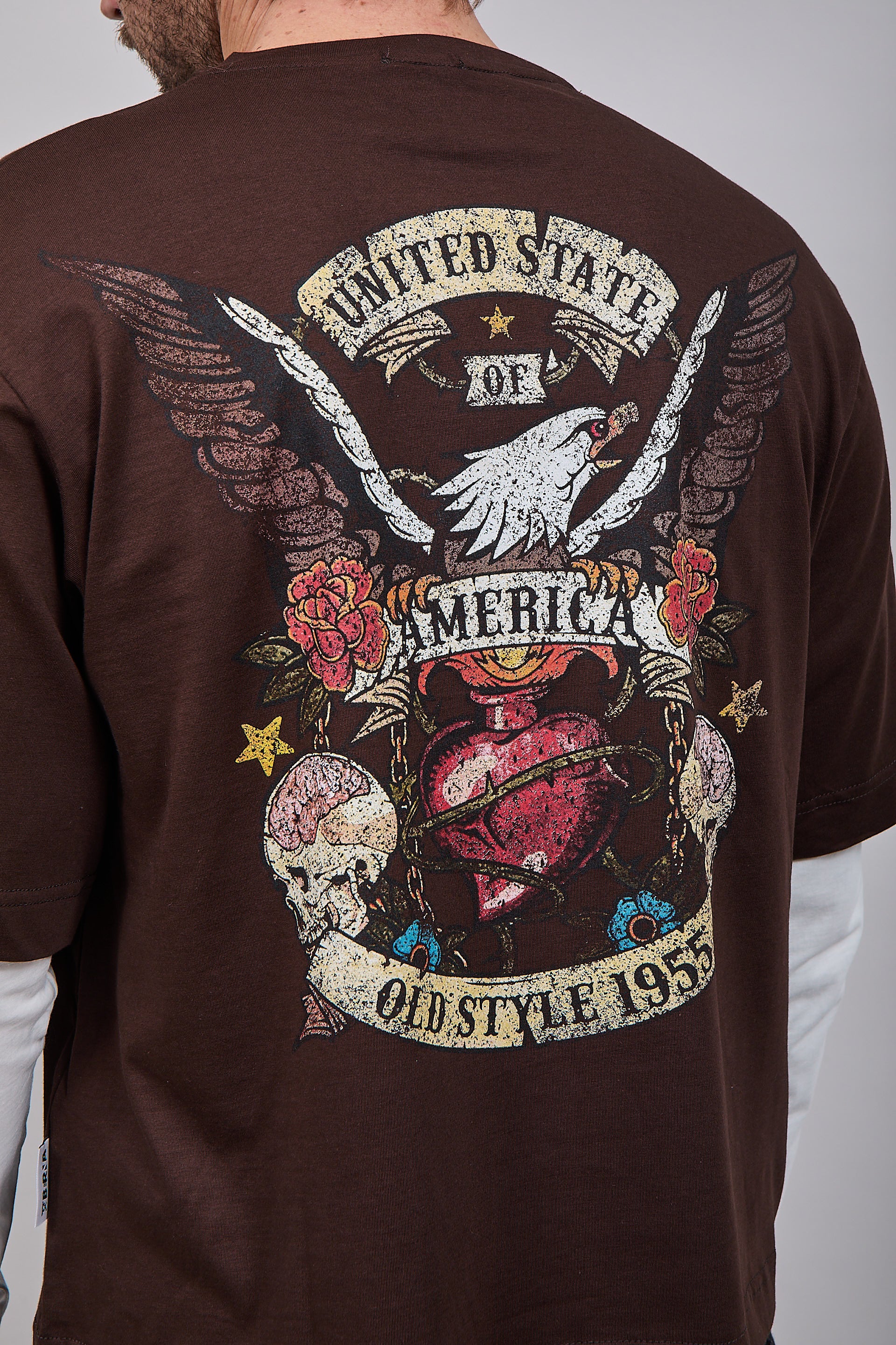 T-shirt Doppiamanica Berna Aquila Moro