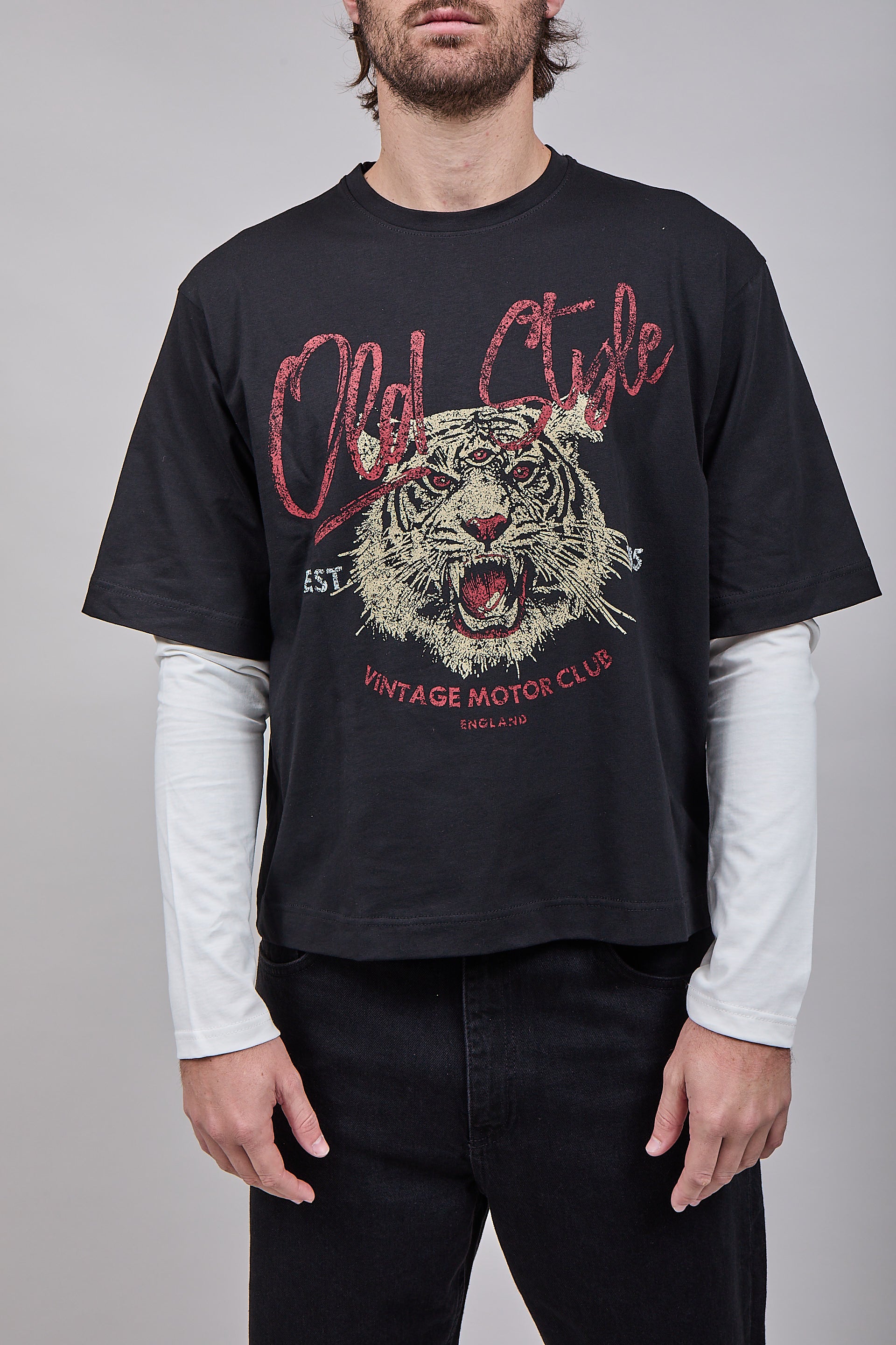 T-shirt Doppiamanica Berna Tigre Nera