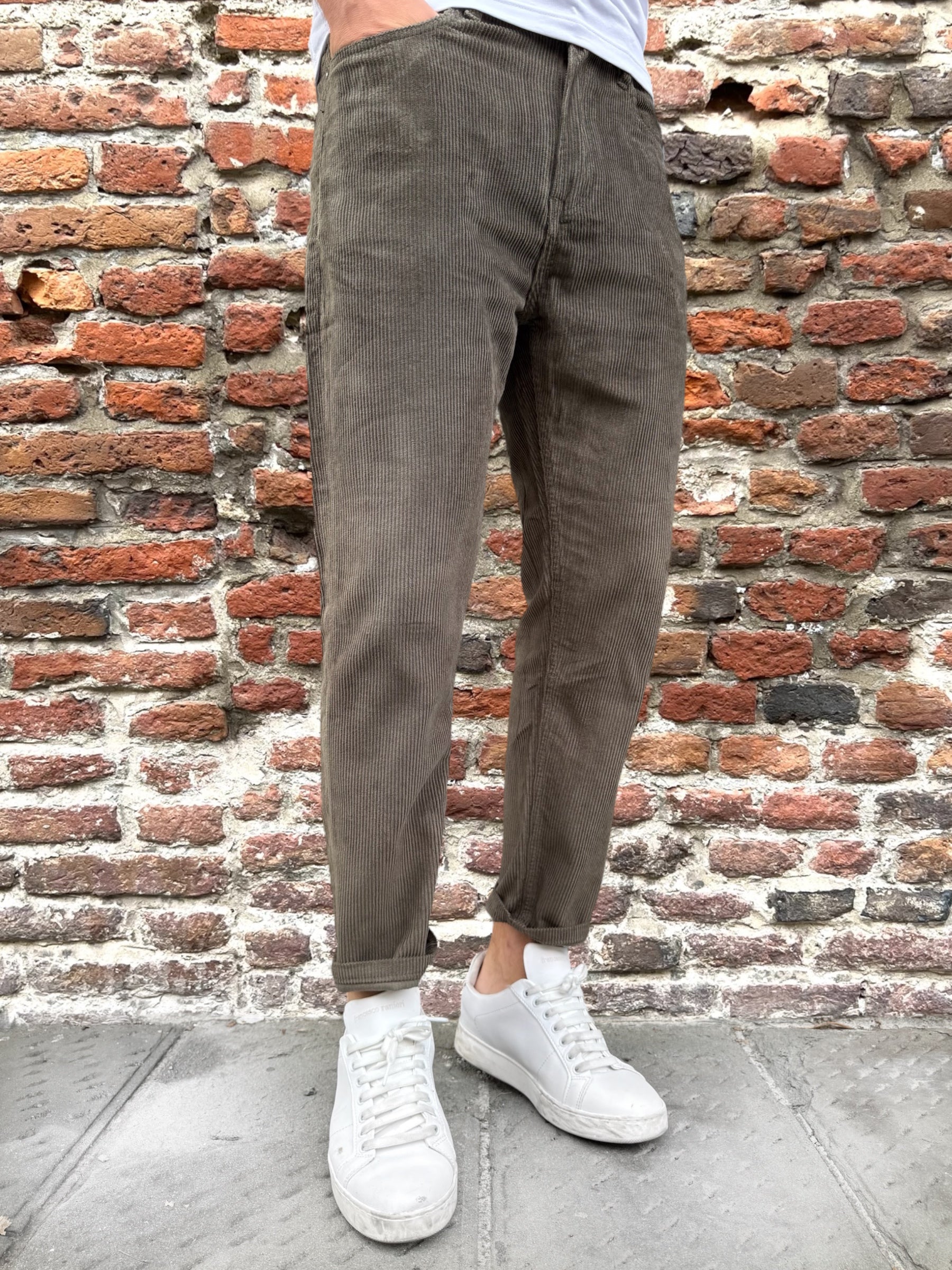 Pantalone Gianni Lupo Velluto Mud 6227 (12258209759572)