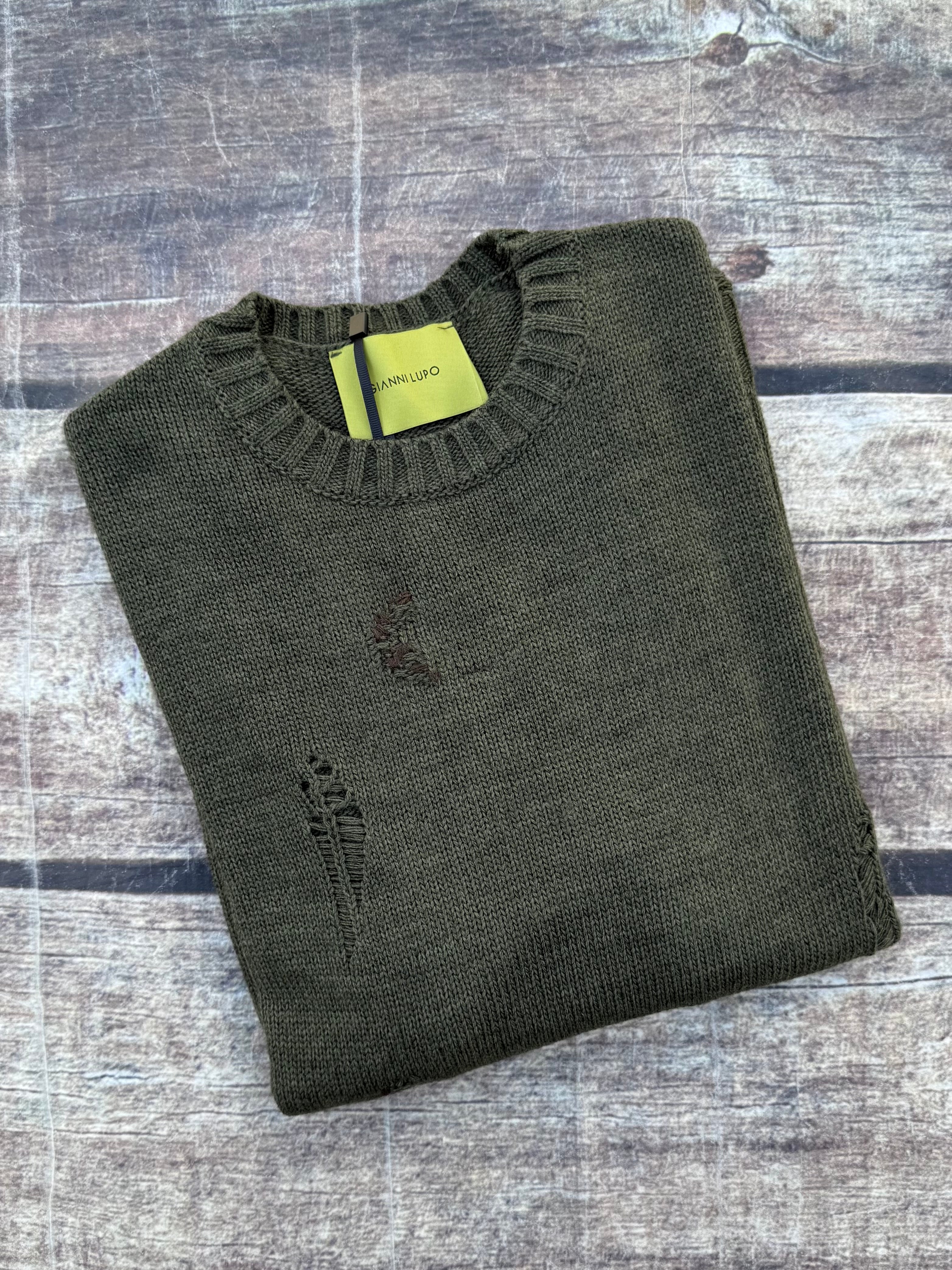 Maglione Gianni Lupo Strappi Militare 1010 (12234425893204)