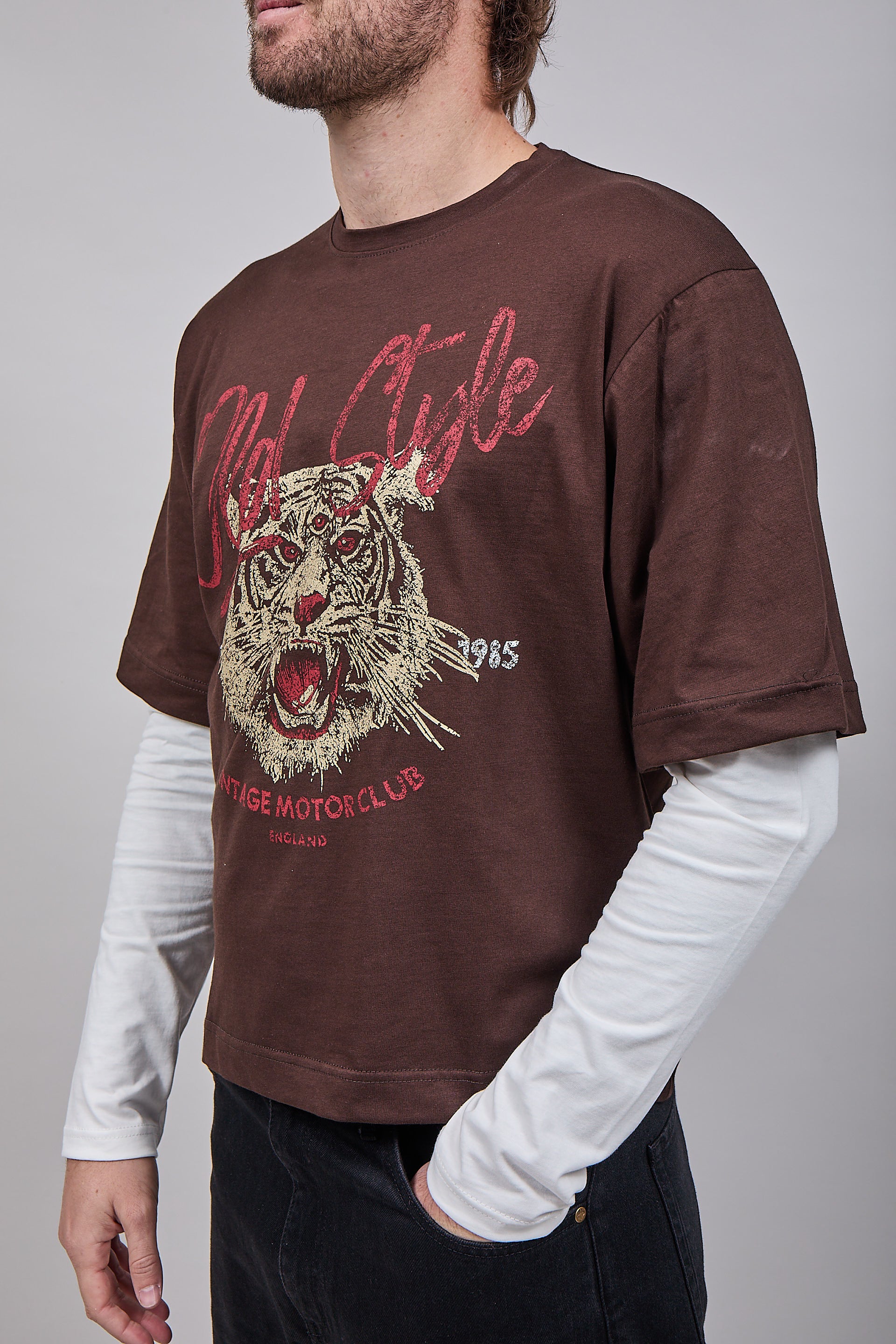 T-shirt Doppiamanica Berna Tigre Moro