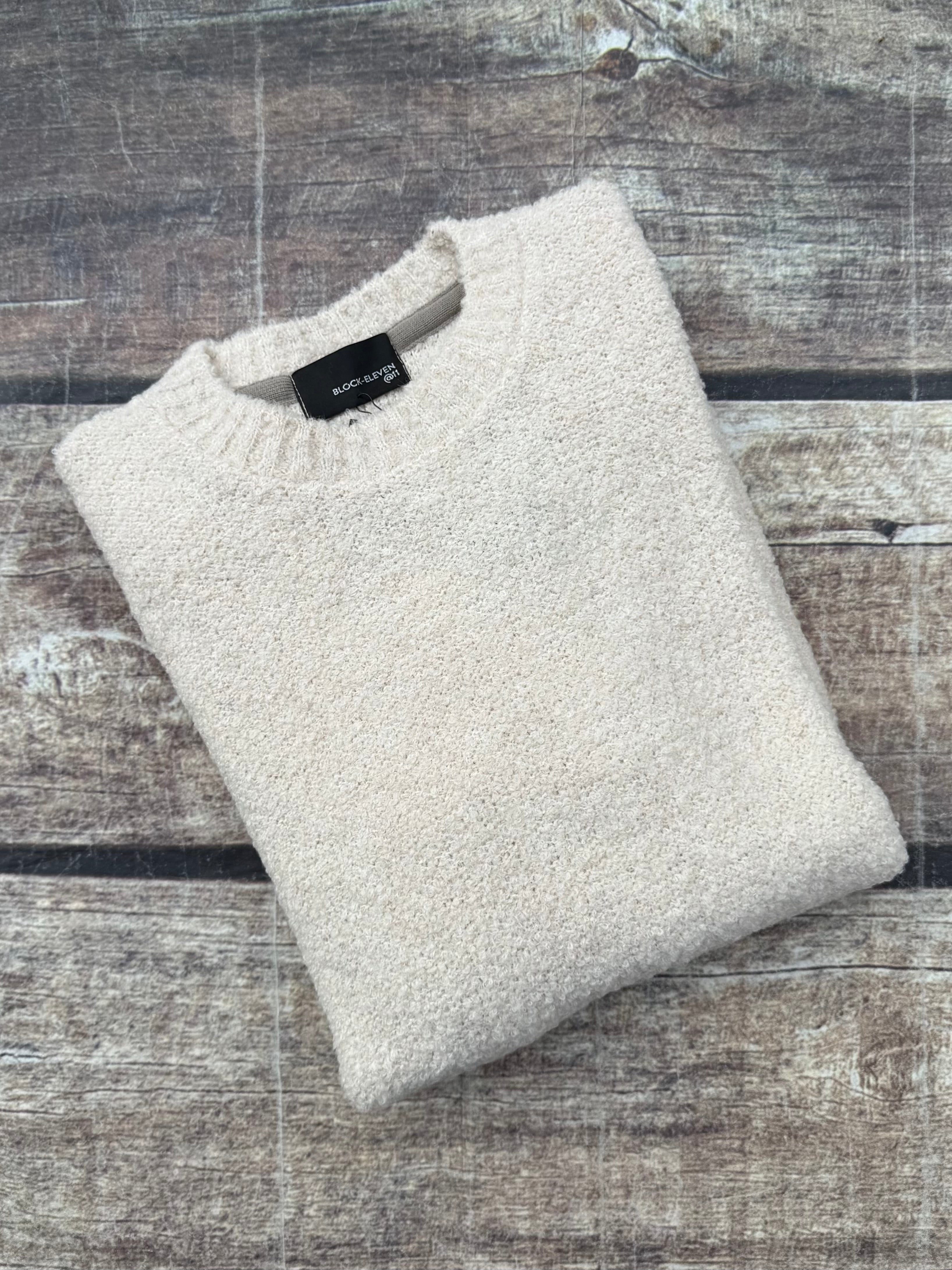 Maglione Block Eleven Bouclè Ecru 13