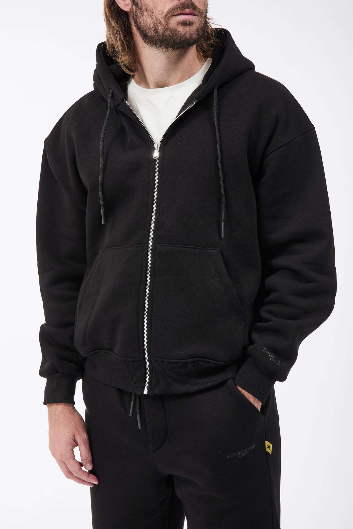 Felpa Superculture Zip Travis Nera