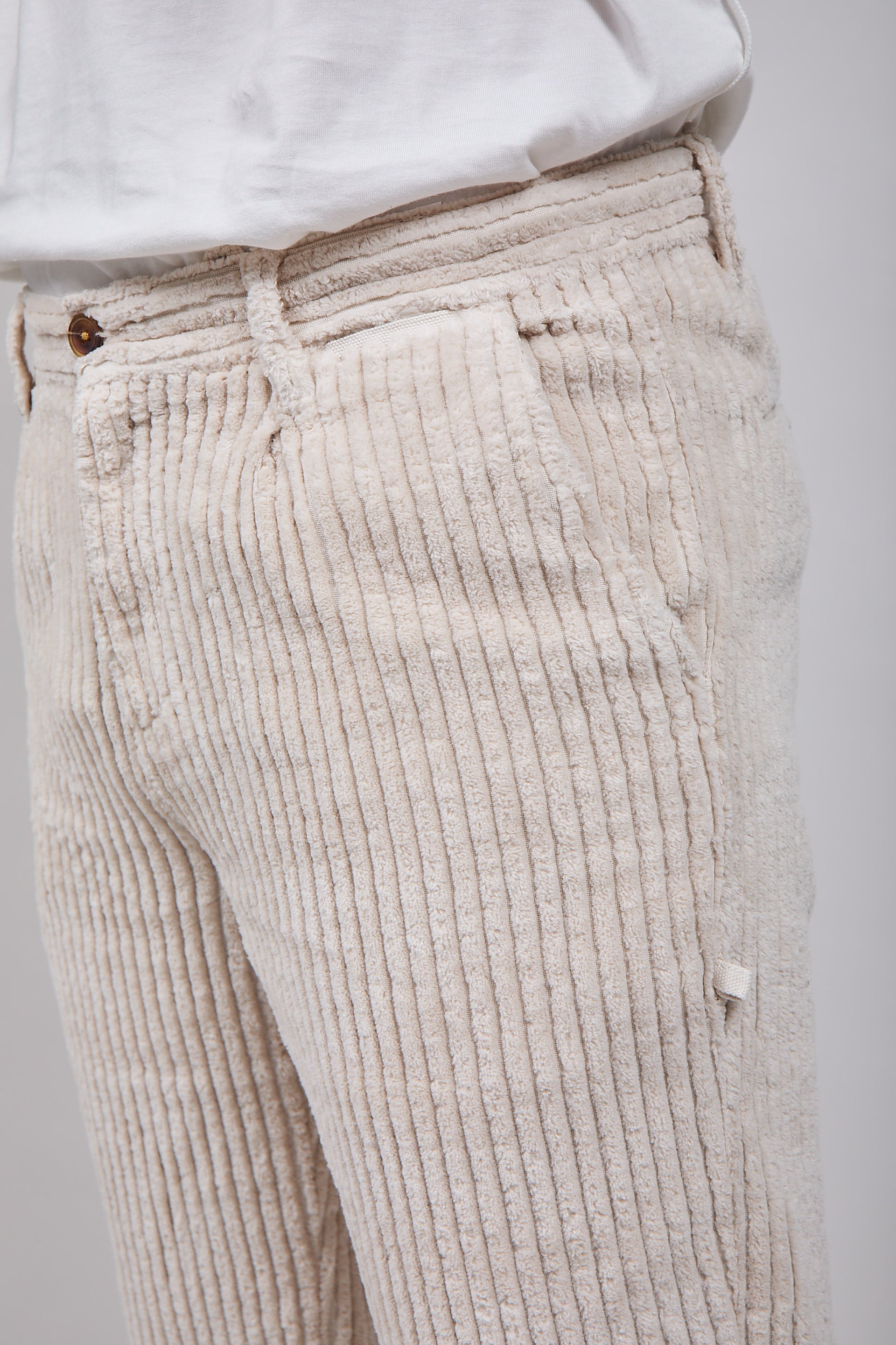 Pantalone Block Eleven Velluto Canvas Panna