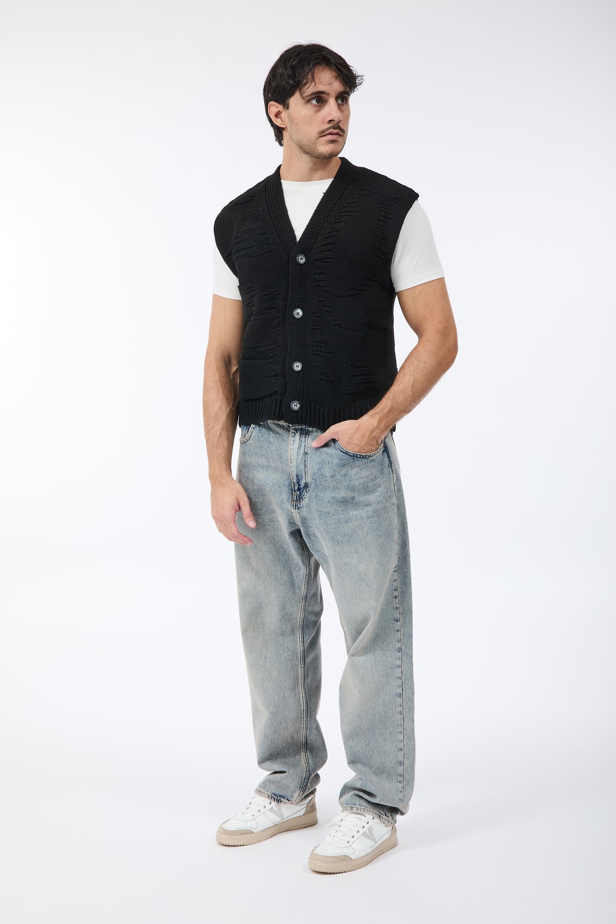 Cardigan Berna Smanicato Nero 016