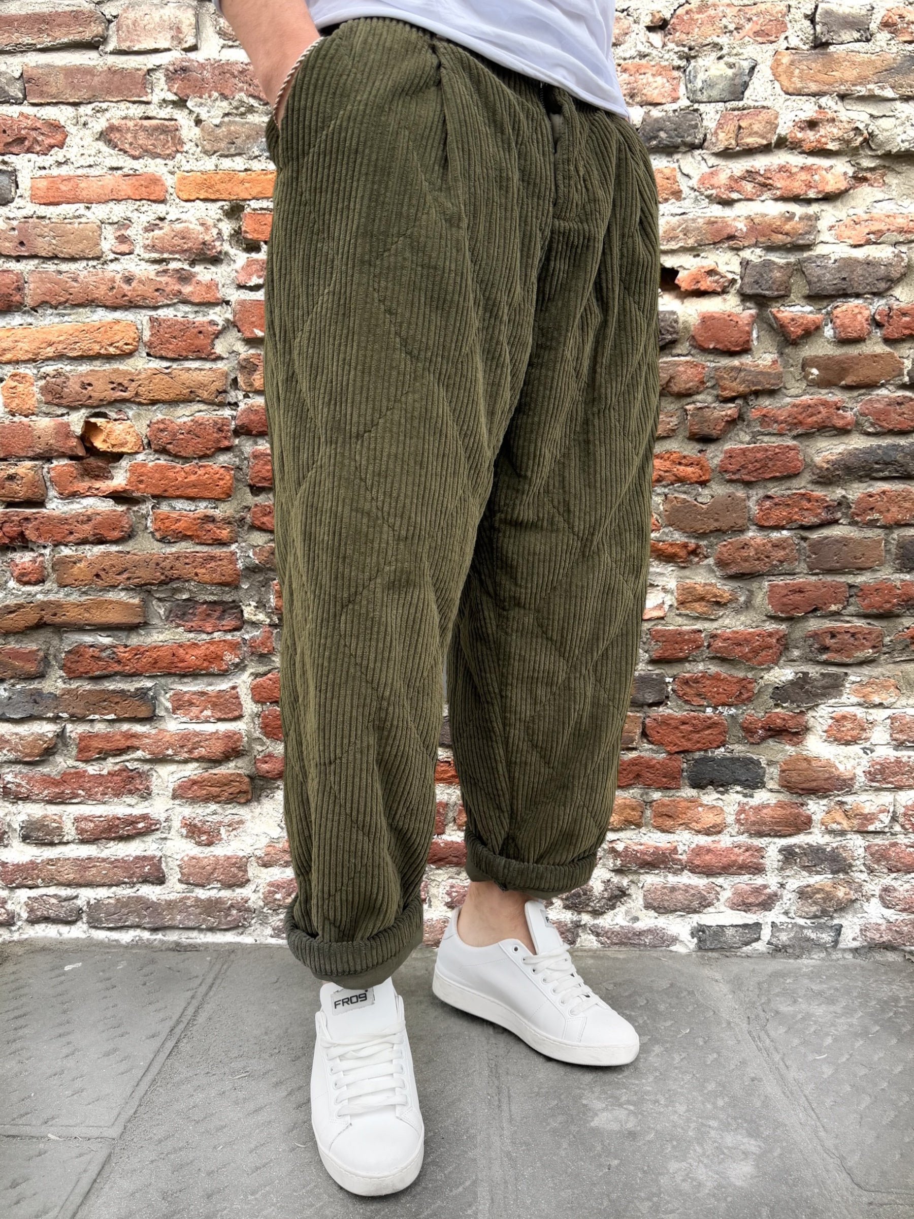 Pantalone Berna Velluto Avocado Trapuntato 324 (11775174836564)