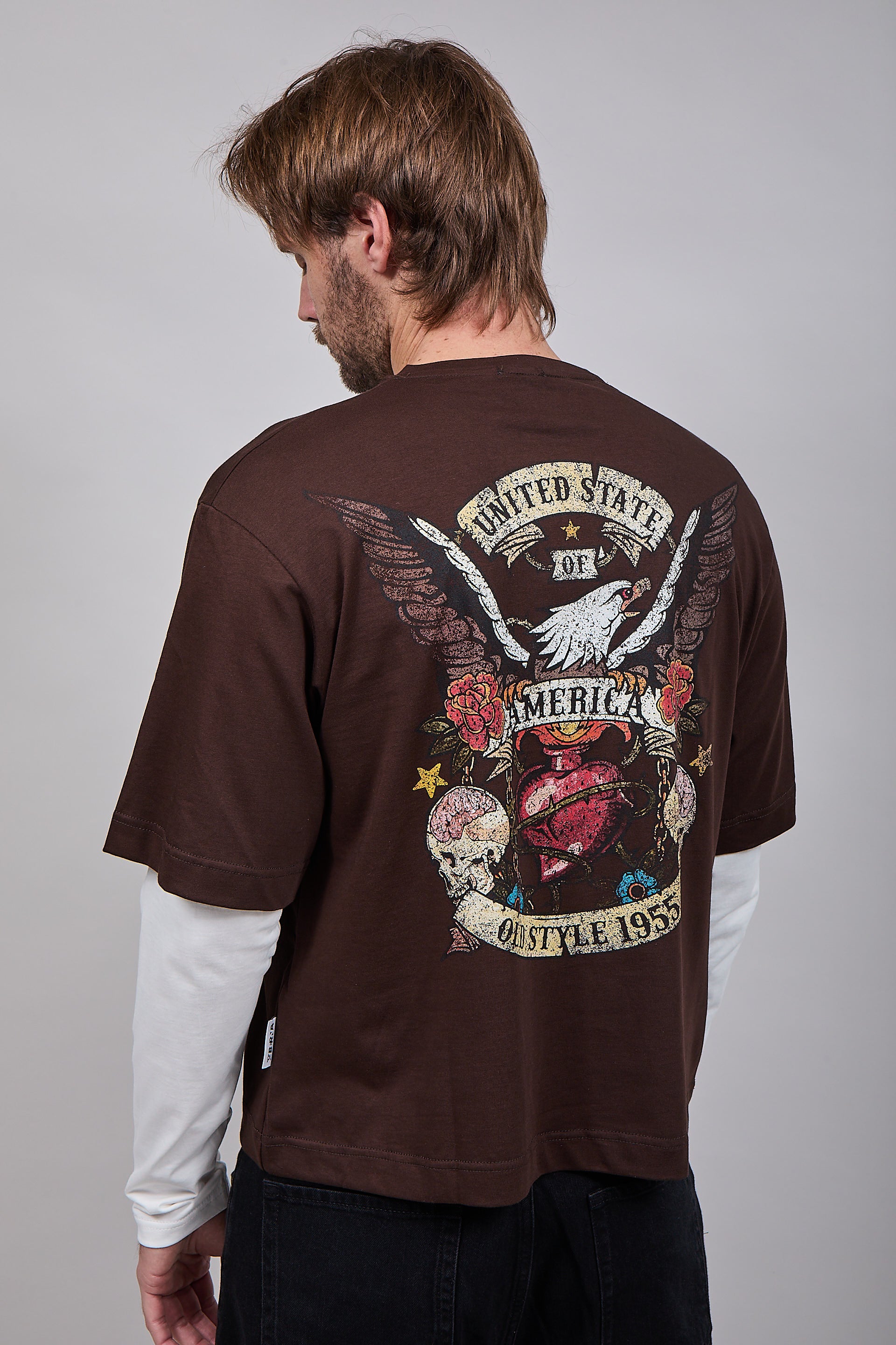 T-shirt Doppiamanica Berna Aquila Moro