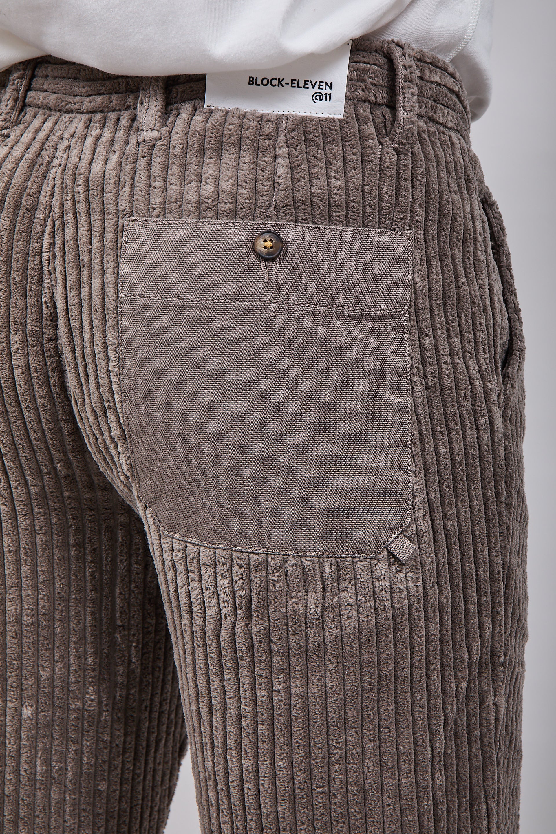 Pantalone Block Eleven Velluto Canvas Tortora