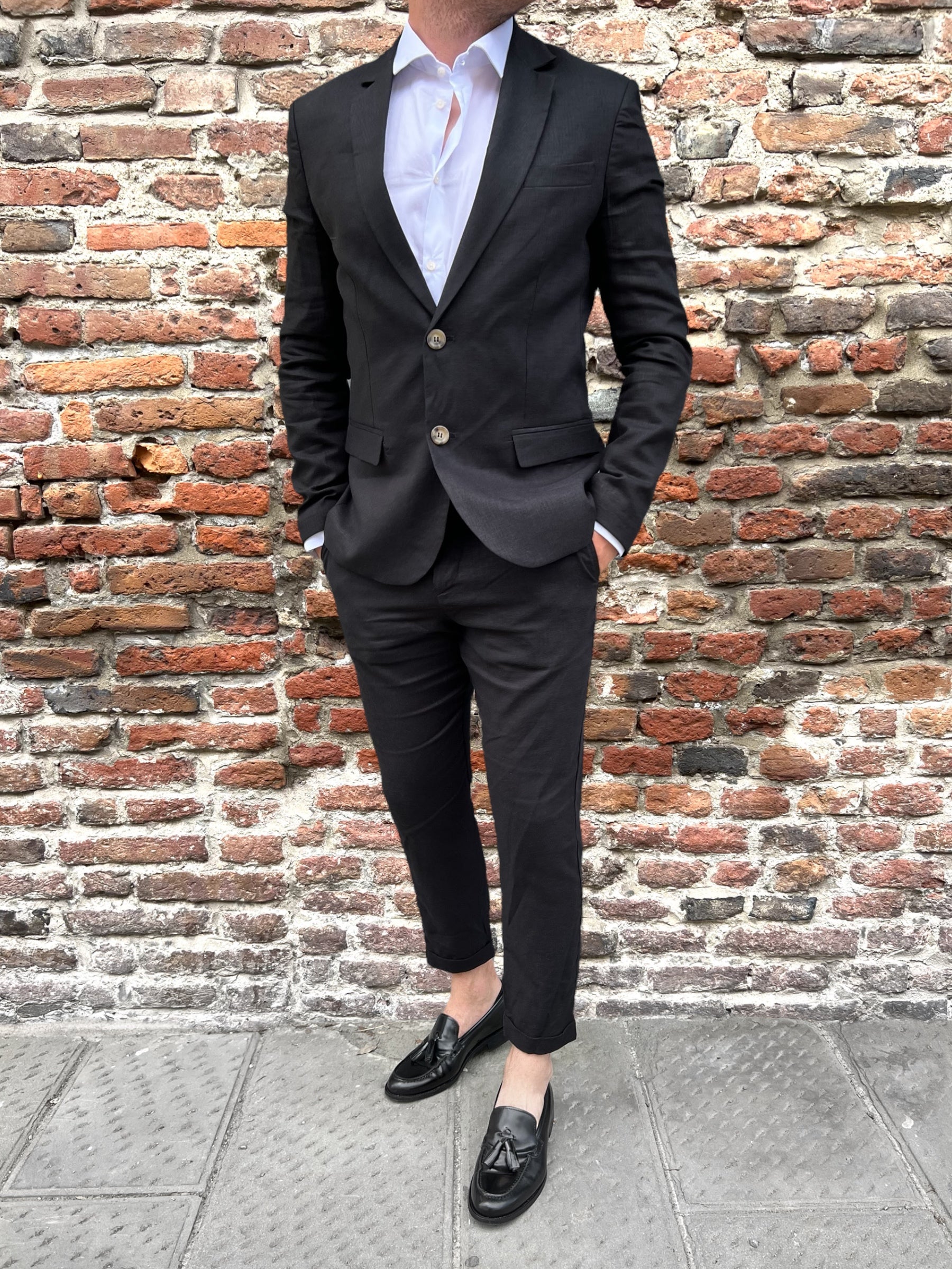 Giacca Imperial Lino Nera 271 (9190983827796)