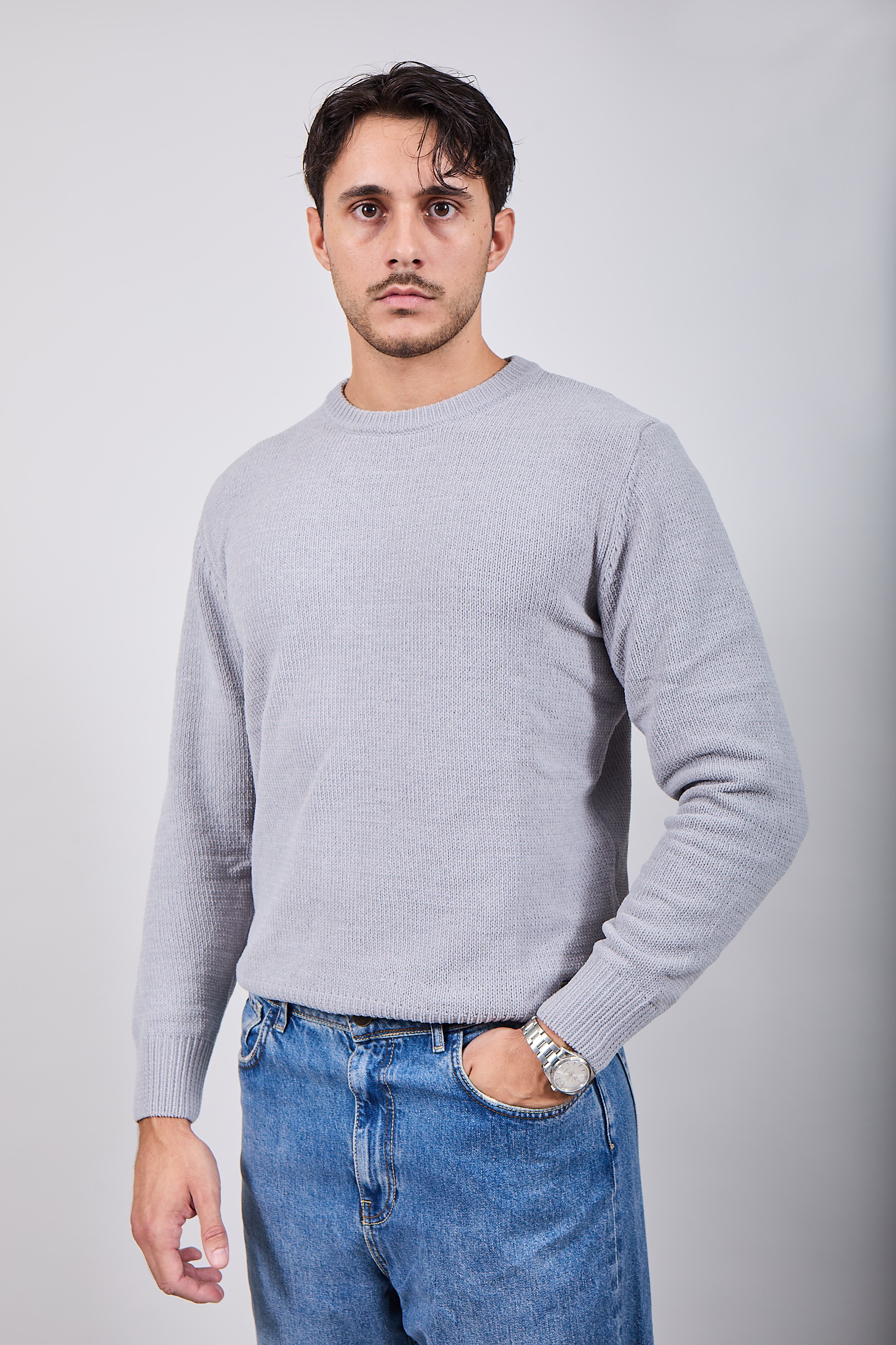 Maglione Gianni Lupo Ciniglia Grigio 535 (12245638644052)