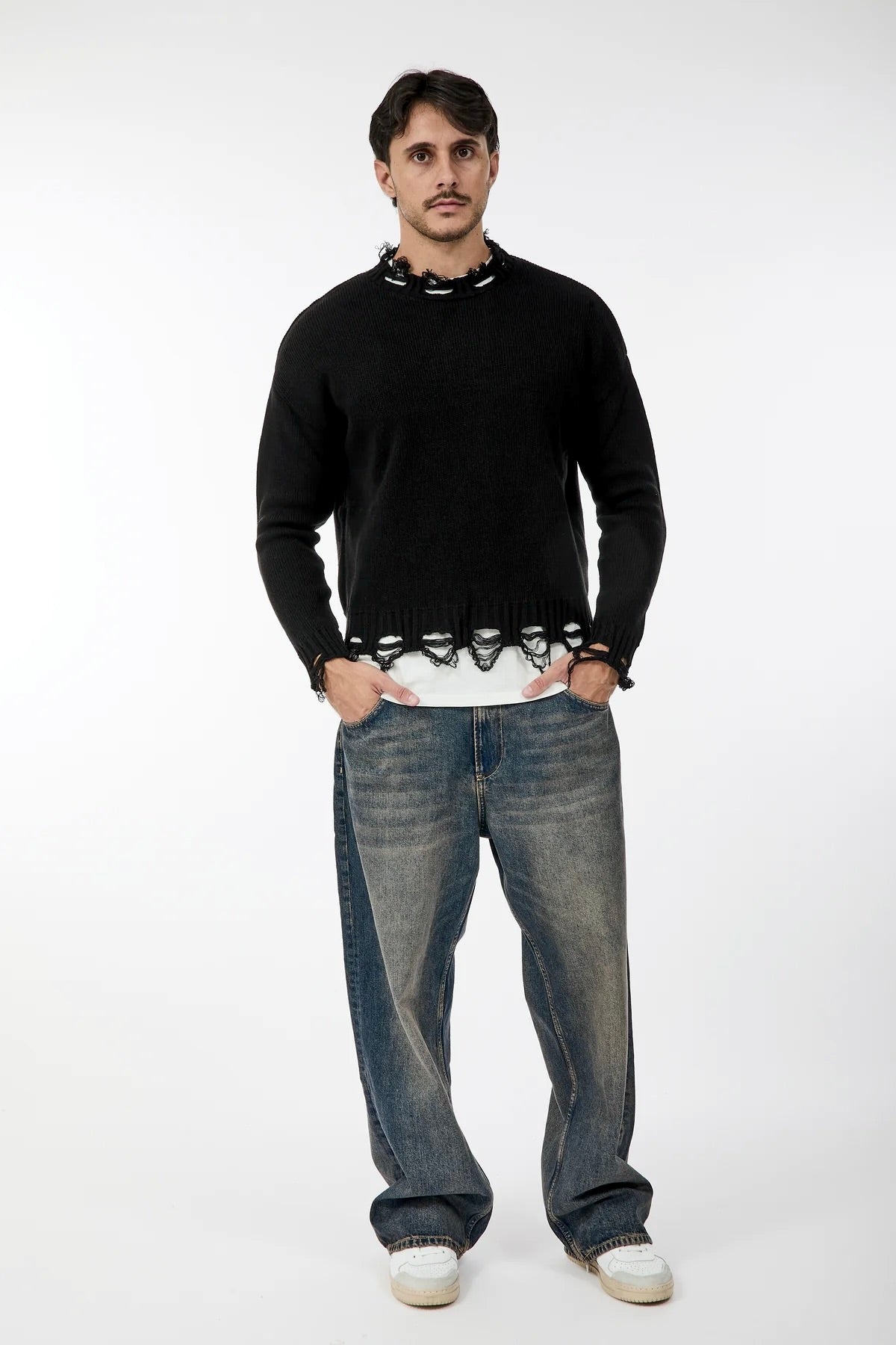 Maglione Imperial Strappi Nero