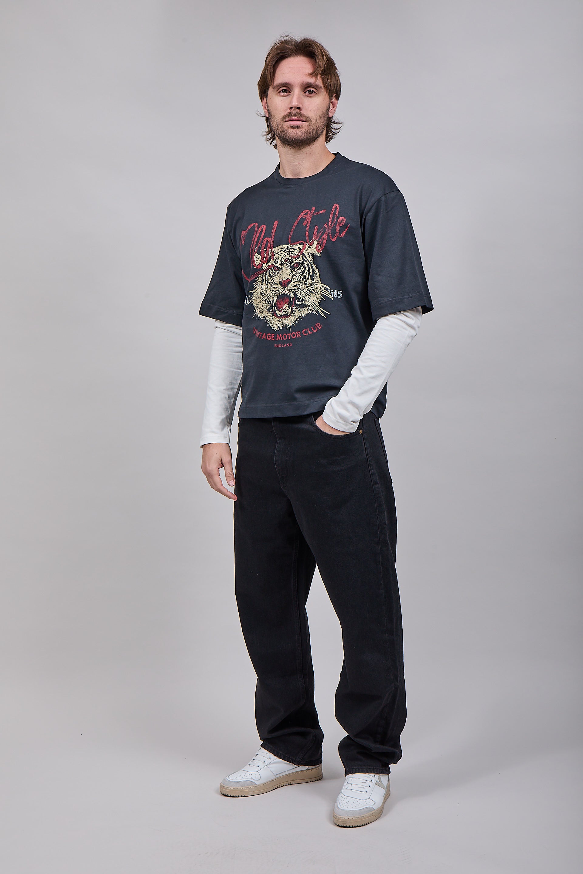 T-shirt Doppiamanica Berna Tigre Piombo