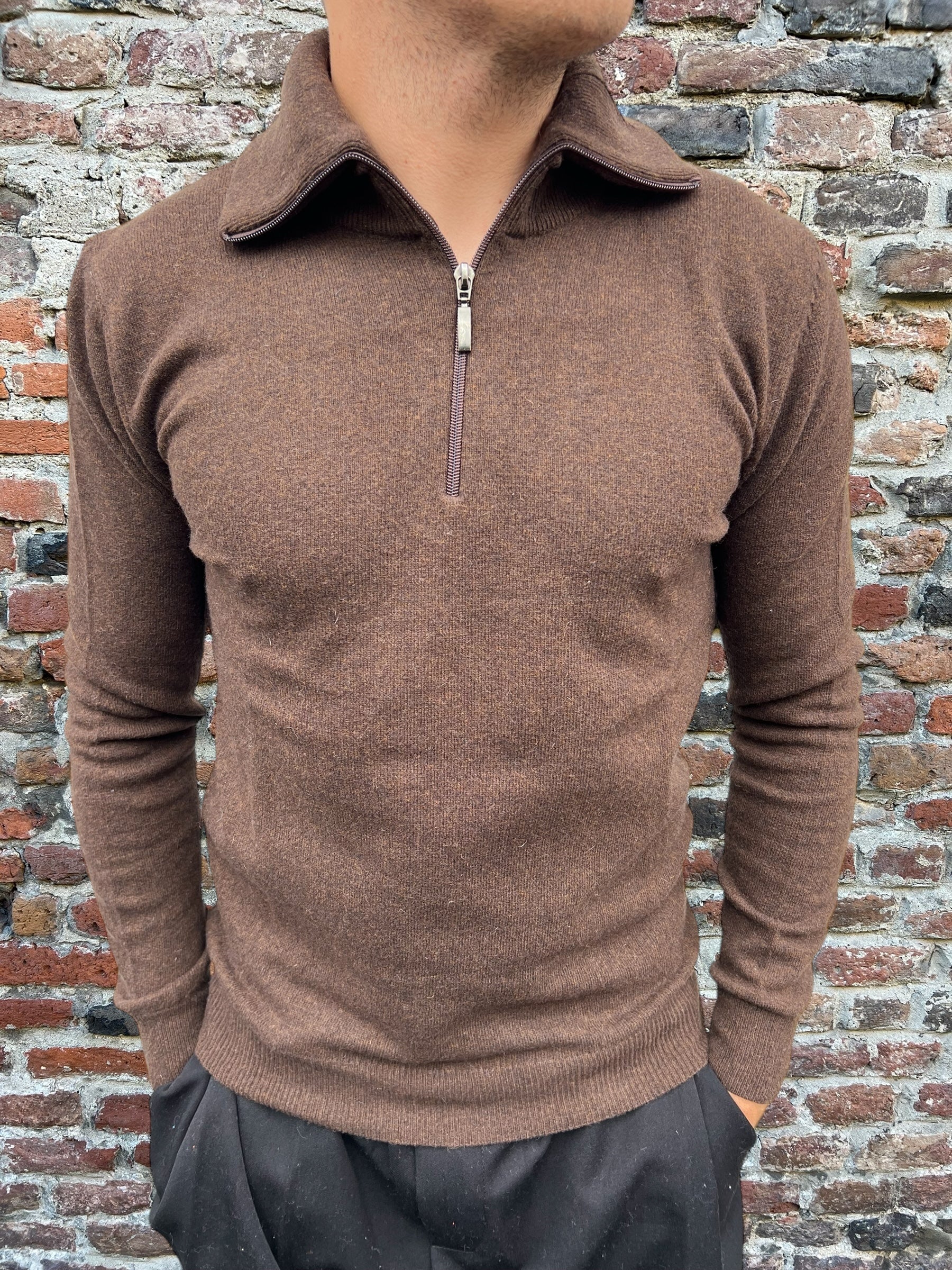 Pull Berna Collo Alto Zip Moro (9842852626772)