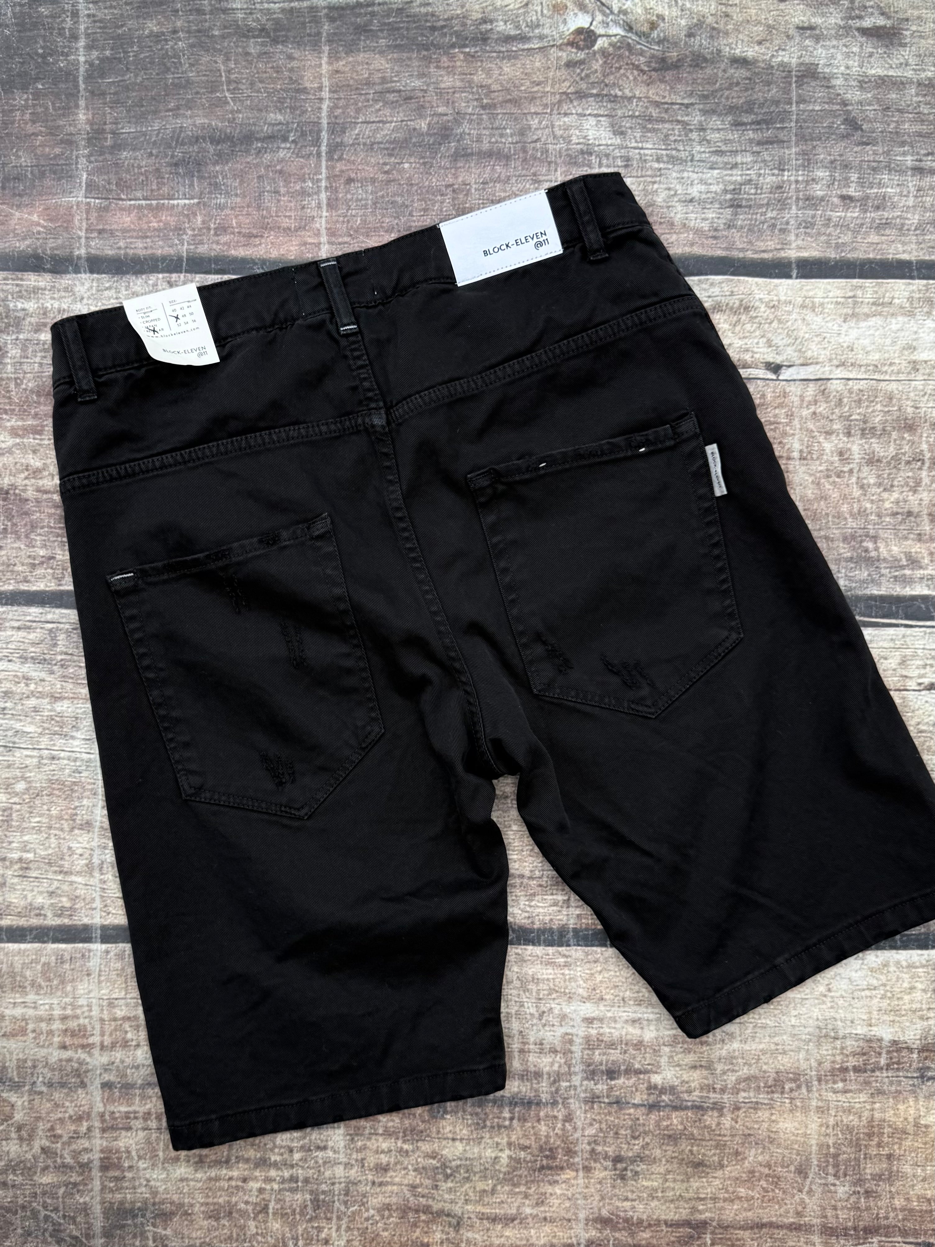 Bermuda Block Eleven Bull Denim Rotture Nero (12027121926484)