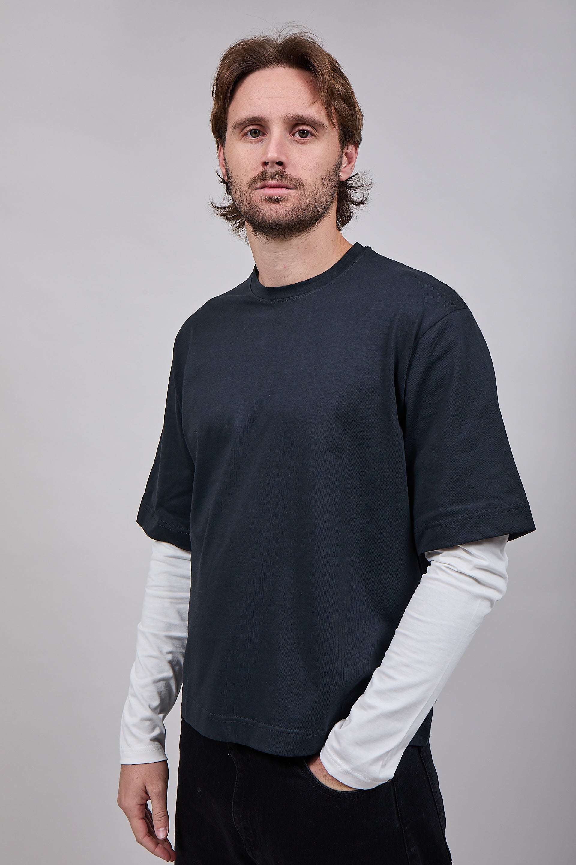 T-shirt Doppiamanica Berna Aquila Piombo