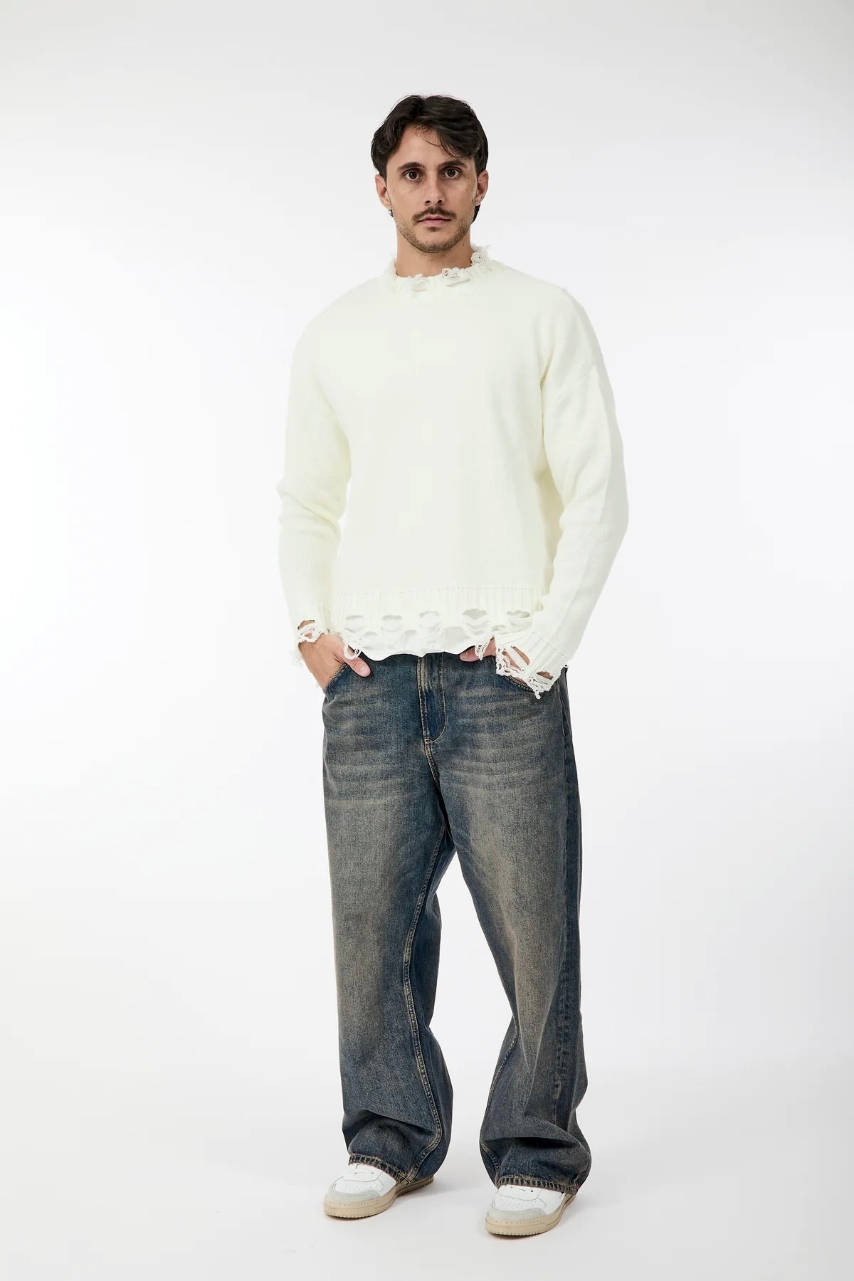 Maglione Imperial Strappi Panna