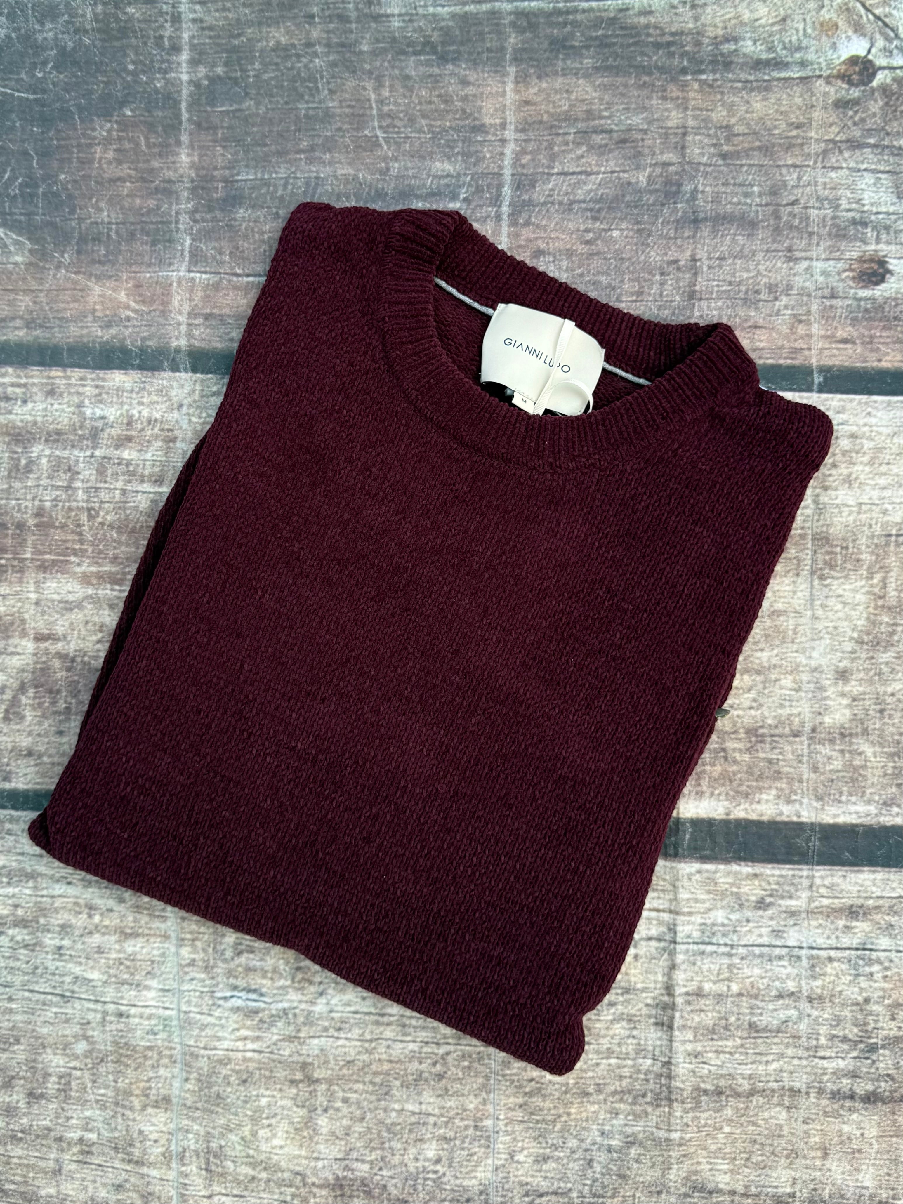 Maglione Gianni Lupo Ciniglia Bordeaux 535 (12227807347028)
