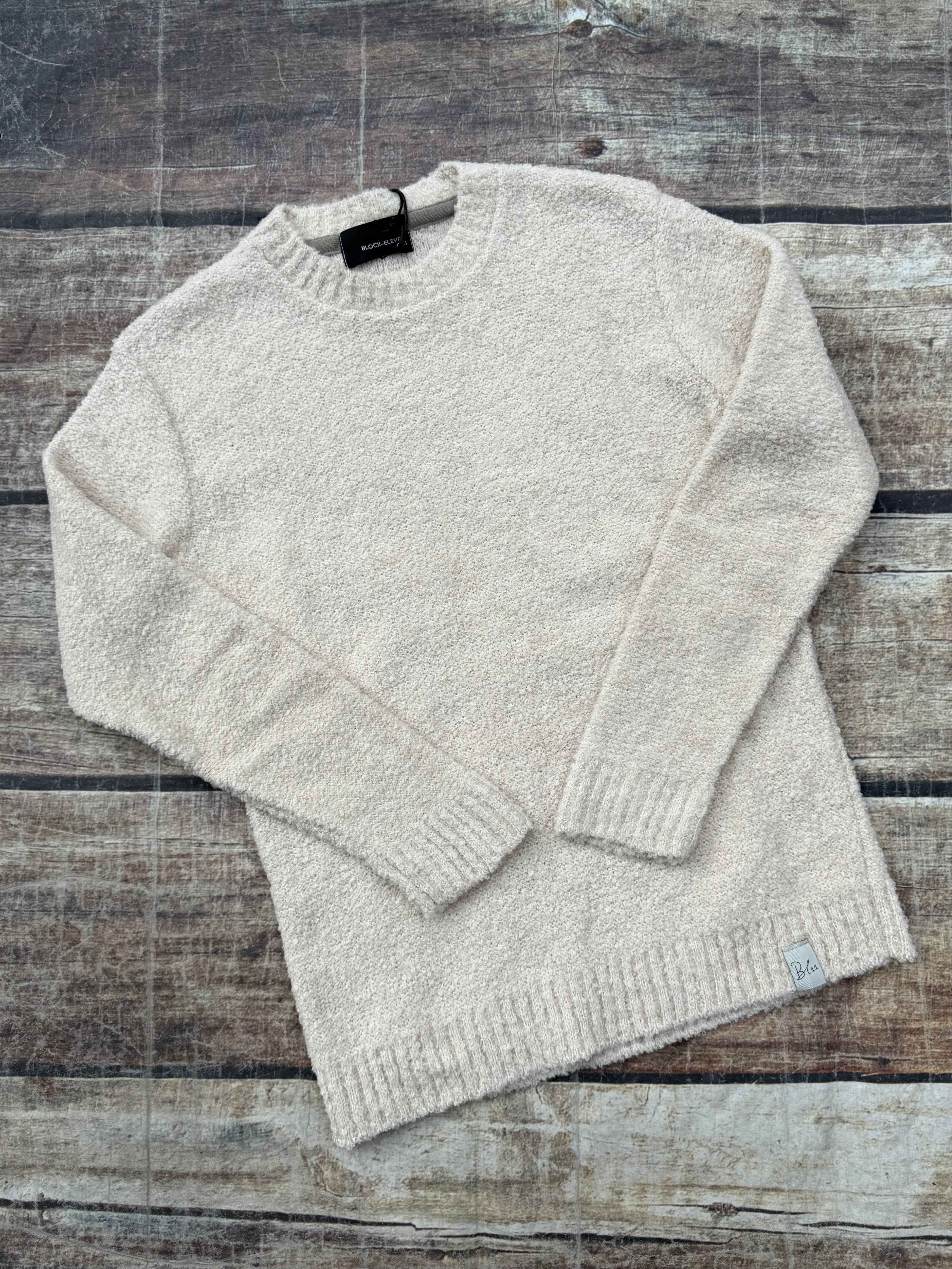 Maglione Block Eleven Bouclè Ecru 13