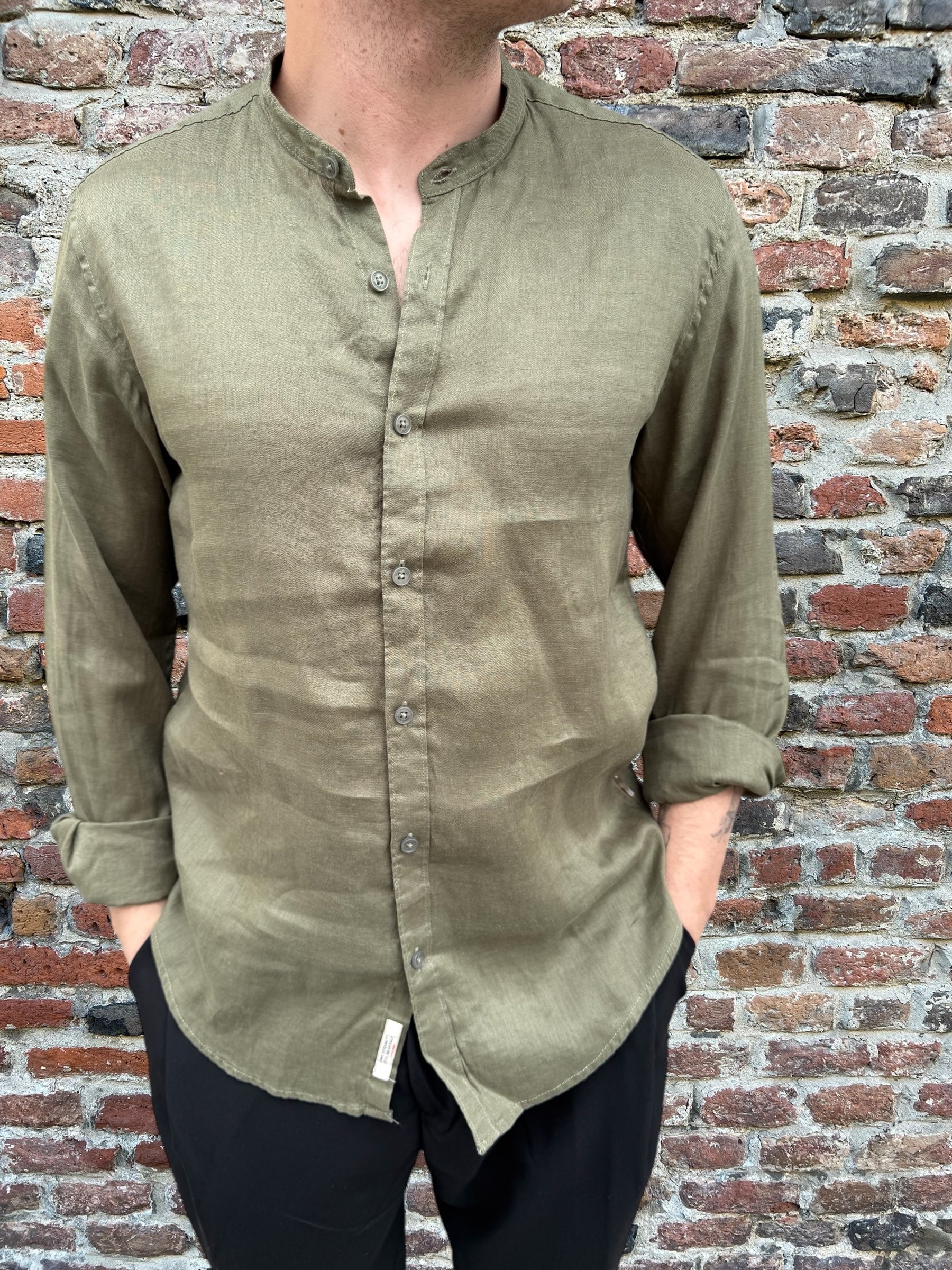Camicia Gianni Lupo Lino Coreana Militare 7620 (11945565290836)