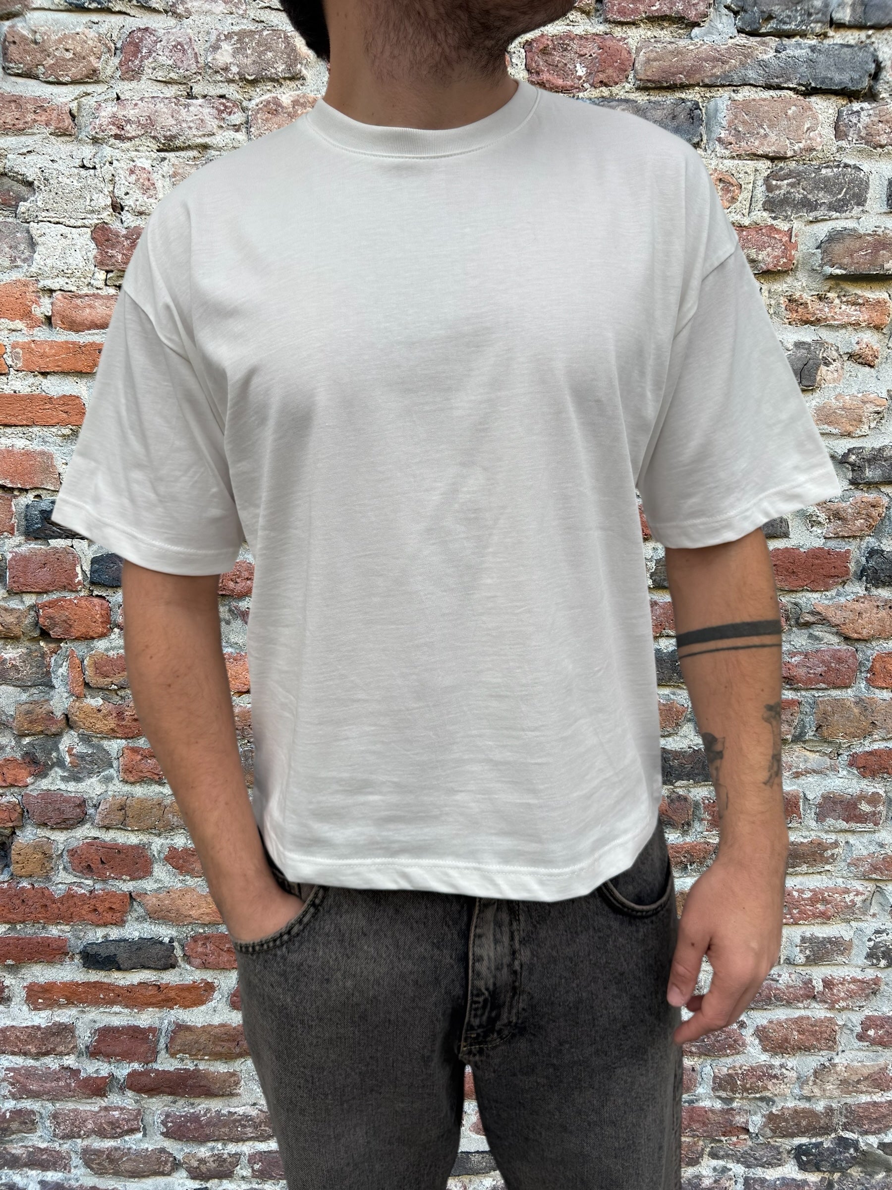 T-shirt Over-D Cropped Bianca T30