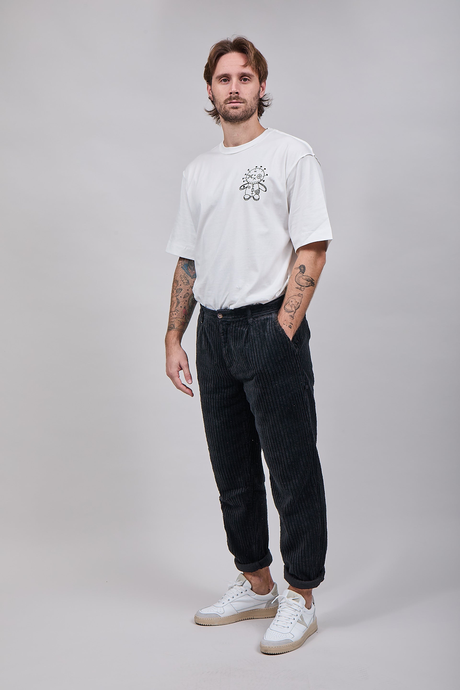 Pantalone Block Eleven Velluto Canvas Nero