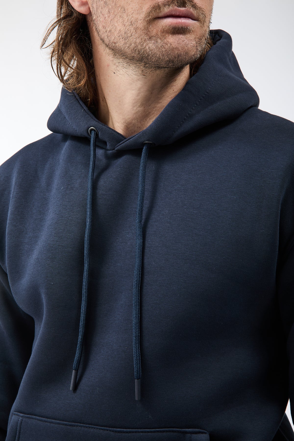 Felpa Berna Cappuccio Regolare Blu