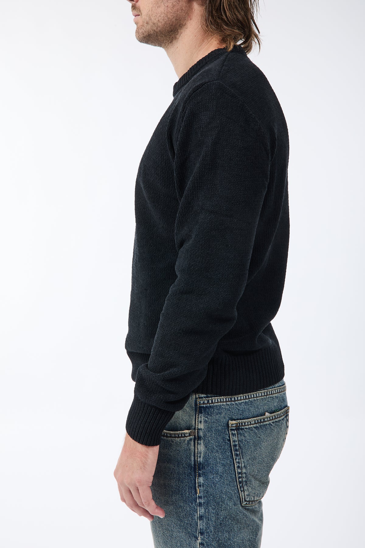 Maglione Gianni Lupo Ciniglia Nero 535