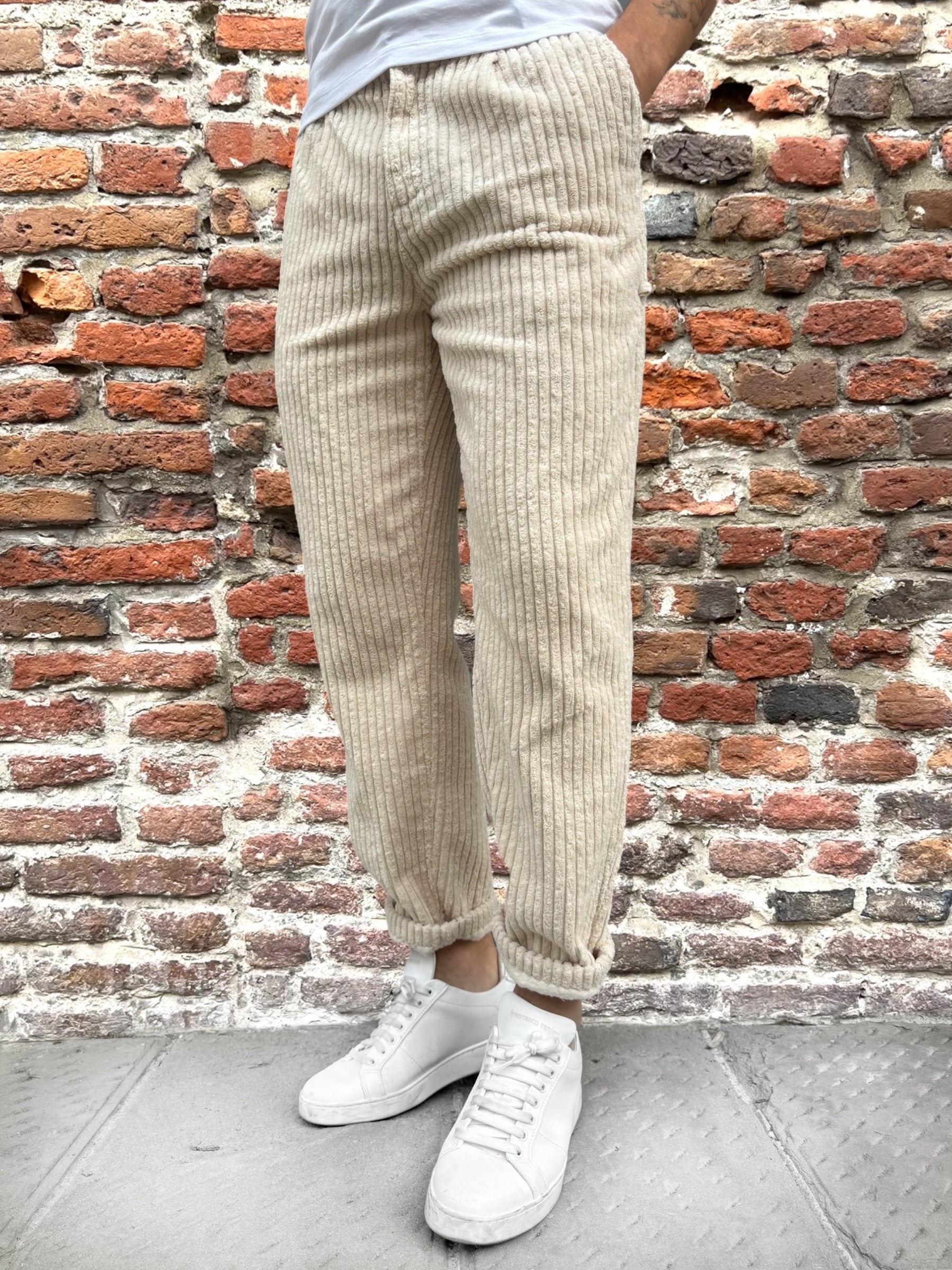 Pantalone Block Eleven Velluto Canvas Panna (12242337956180)