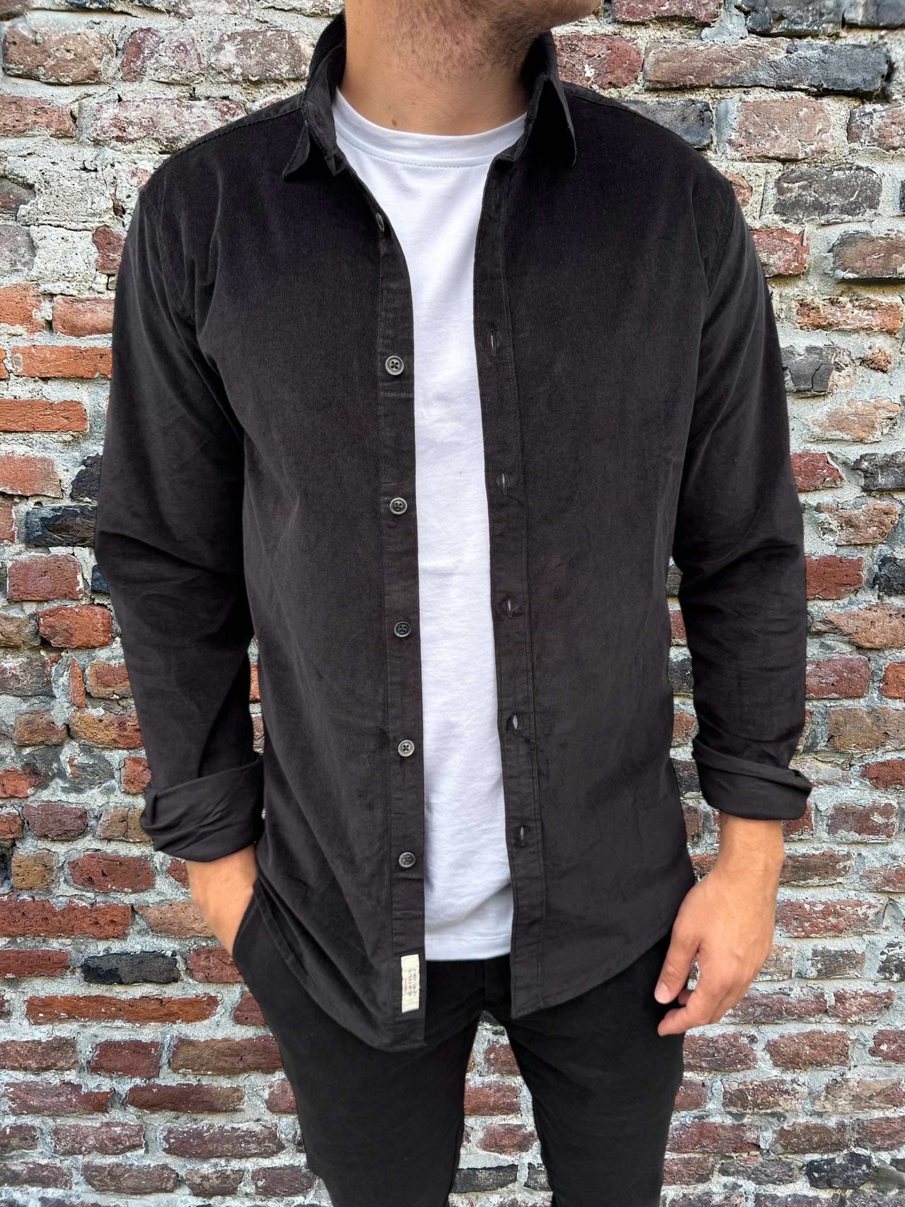 Camicia Gianni Lupo Velluto 8007 Nero (12242121490772)