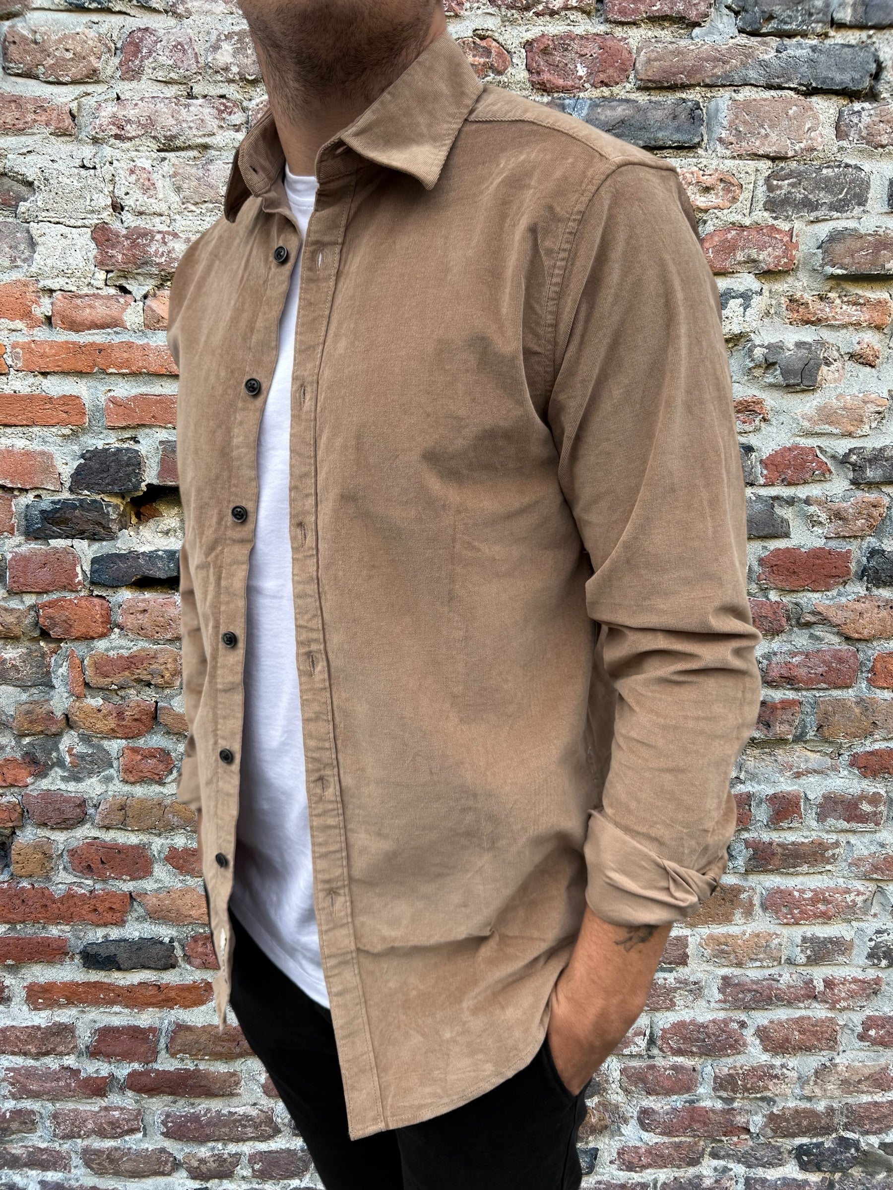 Camicia Gianni Lupo Velluto 8007 Cammello (12242123325780)