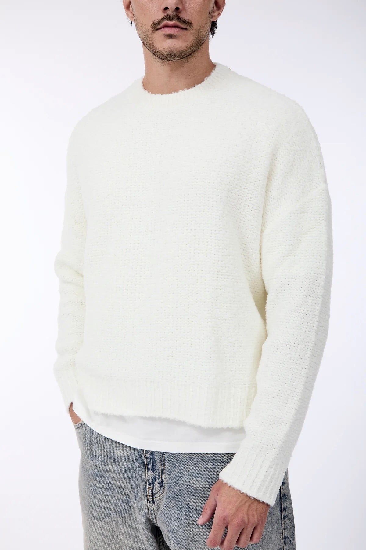 Maglione Over-d Bouclé Cropped Panna M65