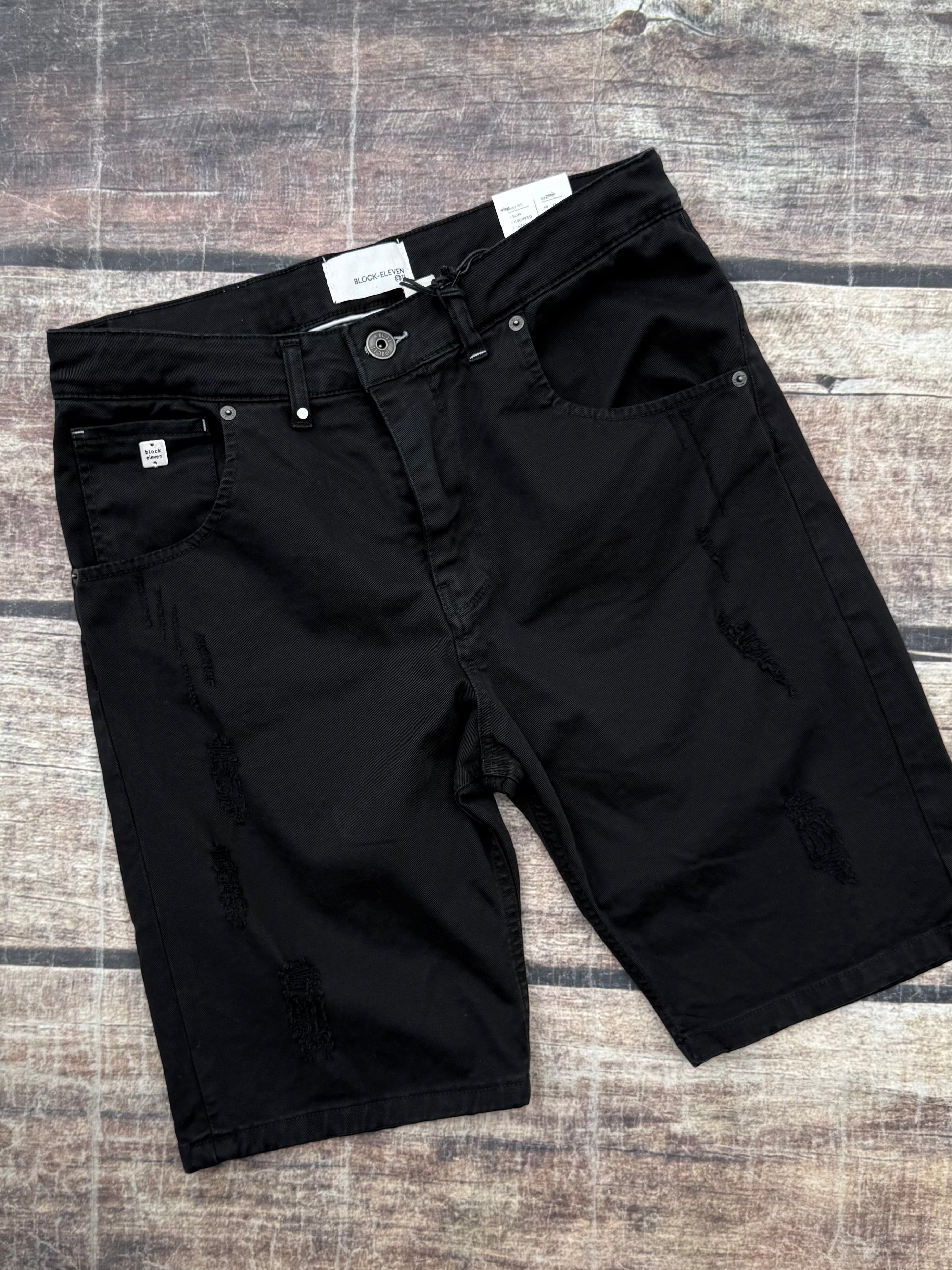 Bermuda Block Eleven Bull Denim Rotture Nero (12027121926484)