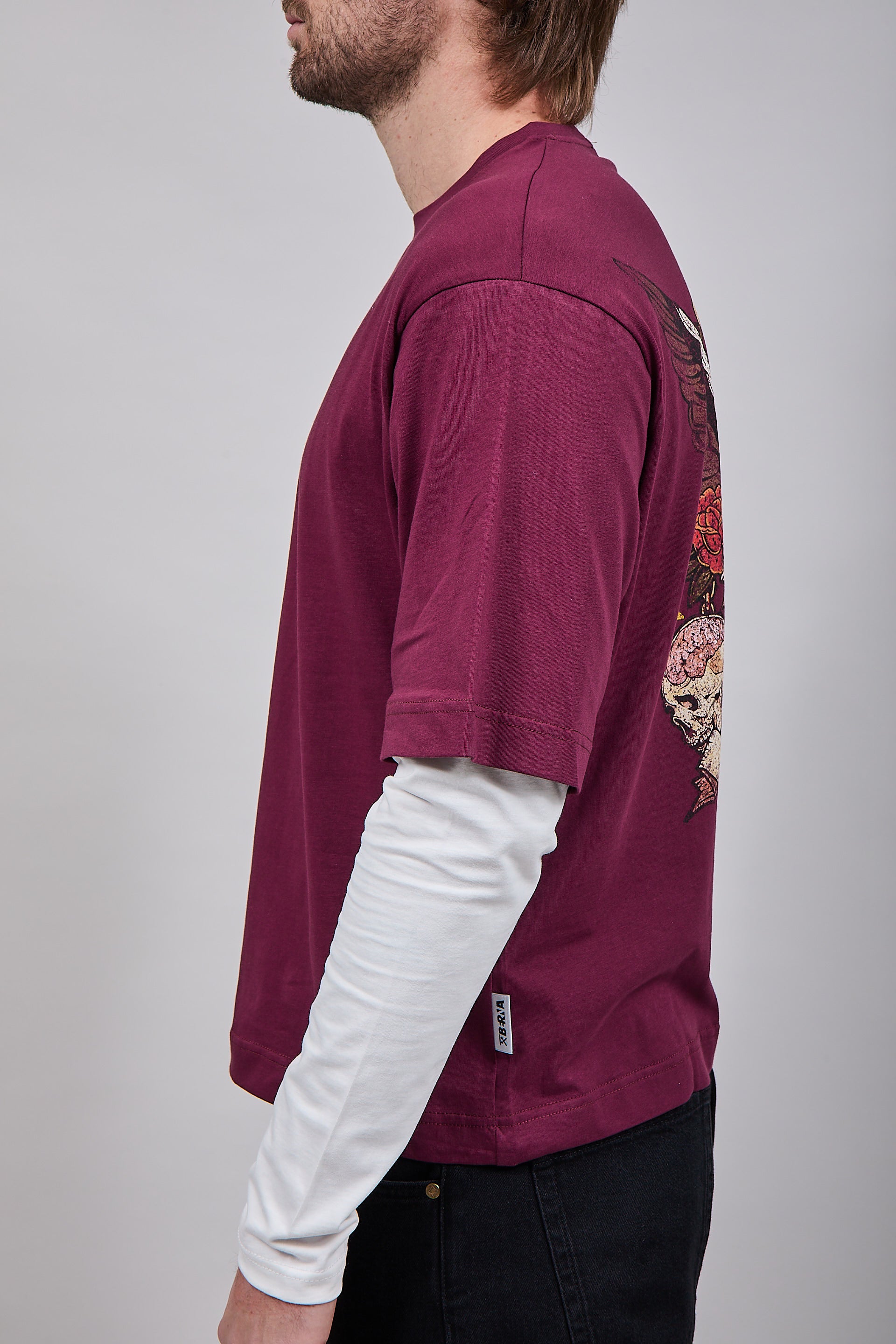 T-shirt Doppiamanica Berna Aquila Bordeaux