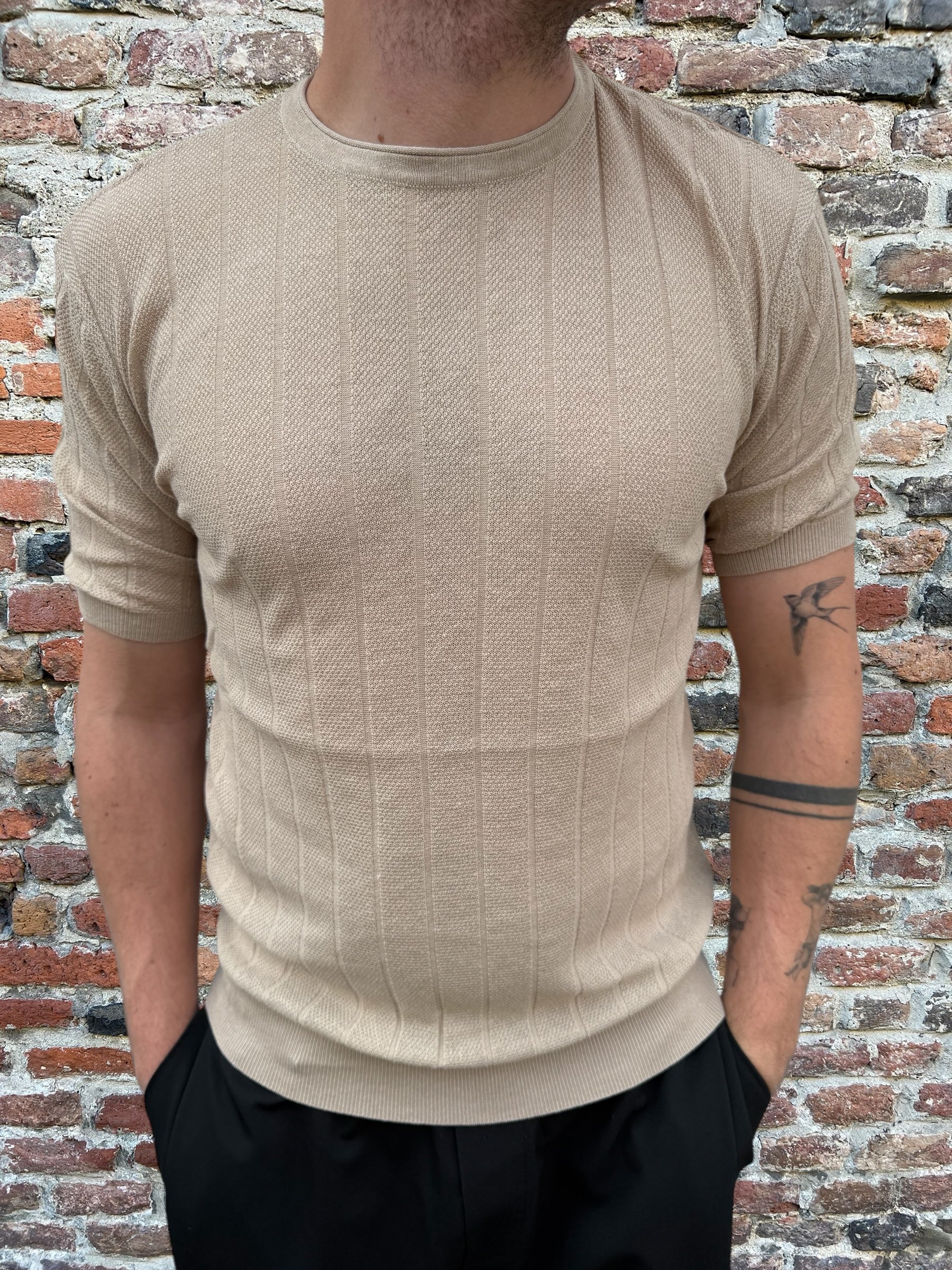 T-shirt Hamaki-Ho Rigata Beige 3148 (12068499194196)
