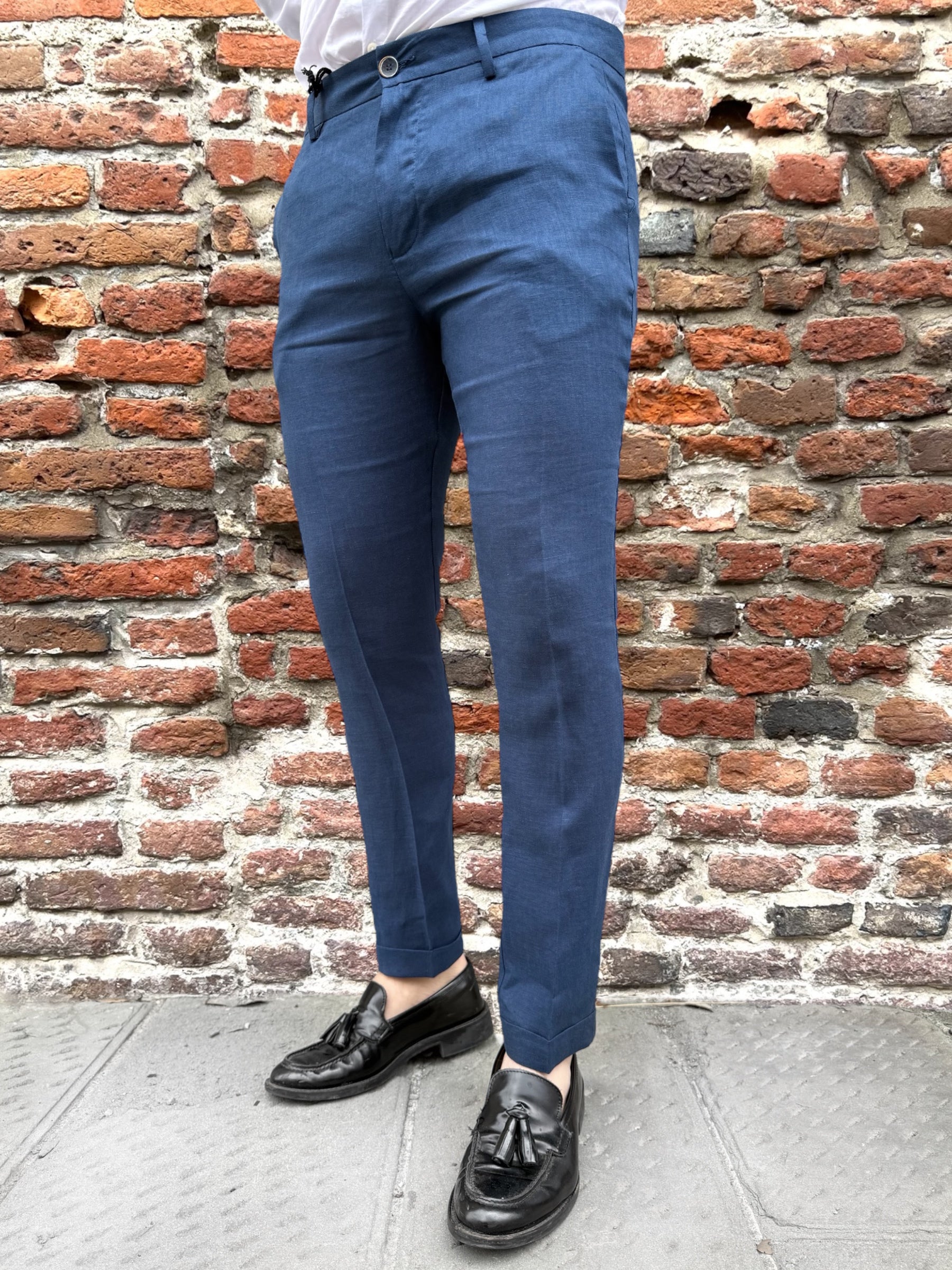Pantalone Over-D Chino Lino Blu G11 (11988894089556)