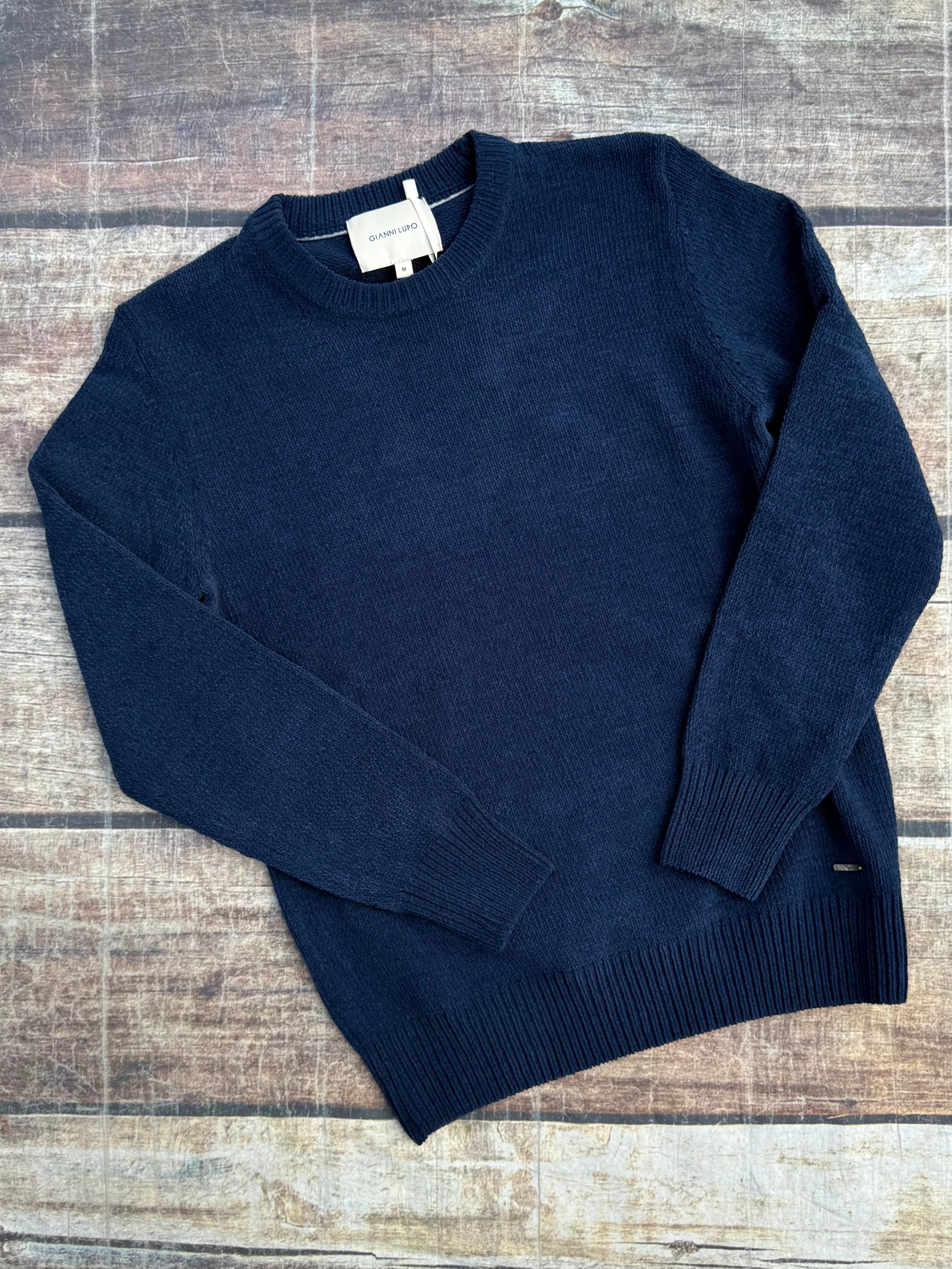 Maglione Gianni Lupo Ciniglia Navy 535 (12227808428372)