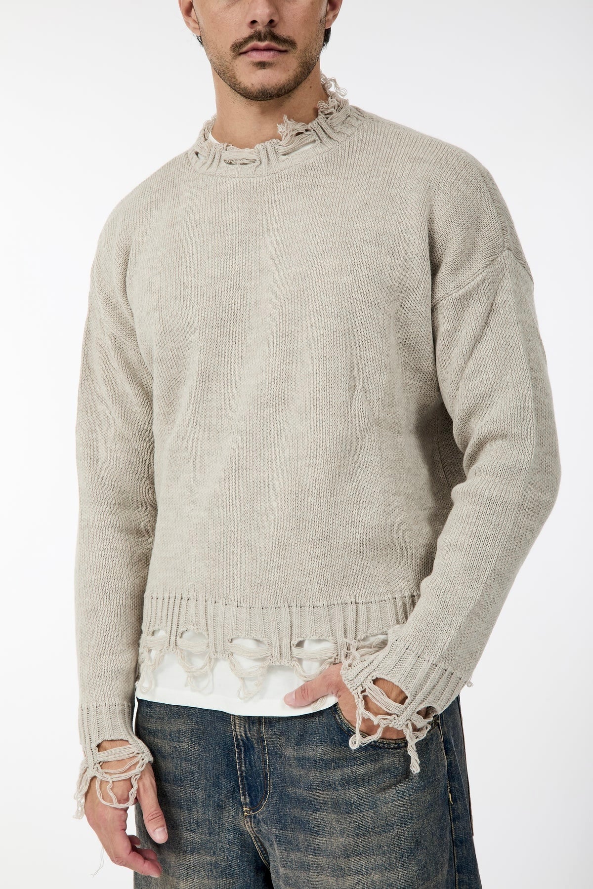 Maglione Imperial Strappi Beige