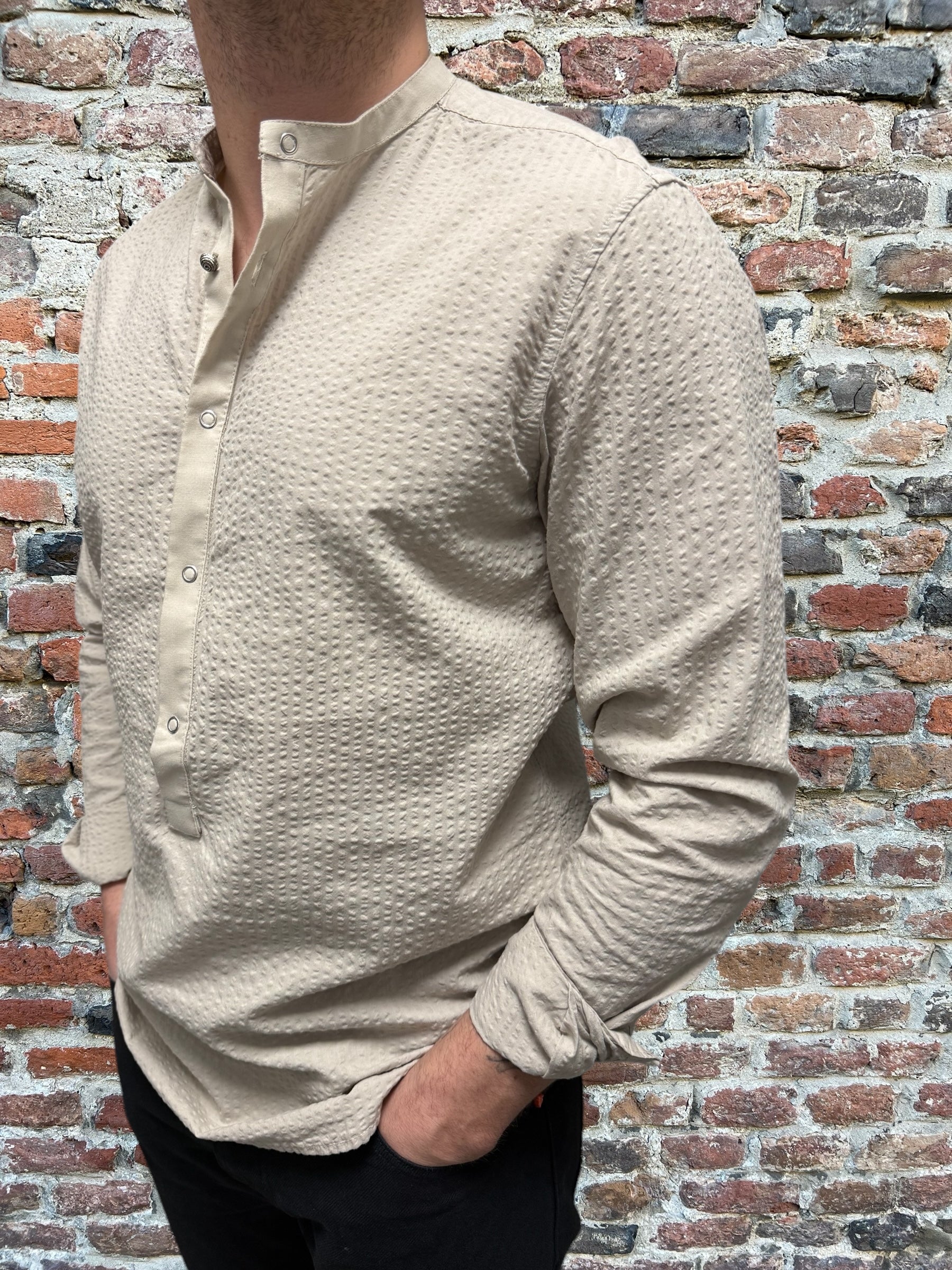 Camicia Imperial Seersucker Coreana Beige (11936684245332)
