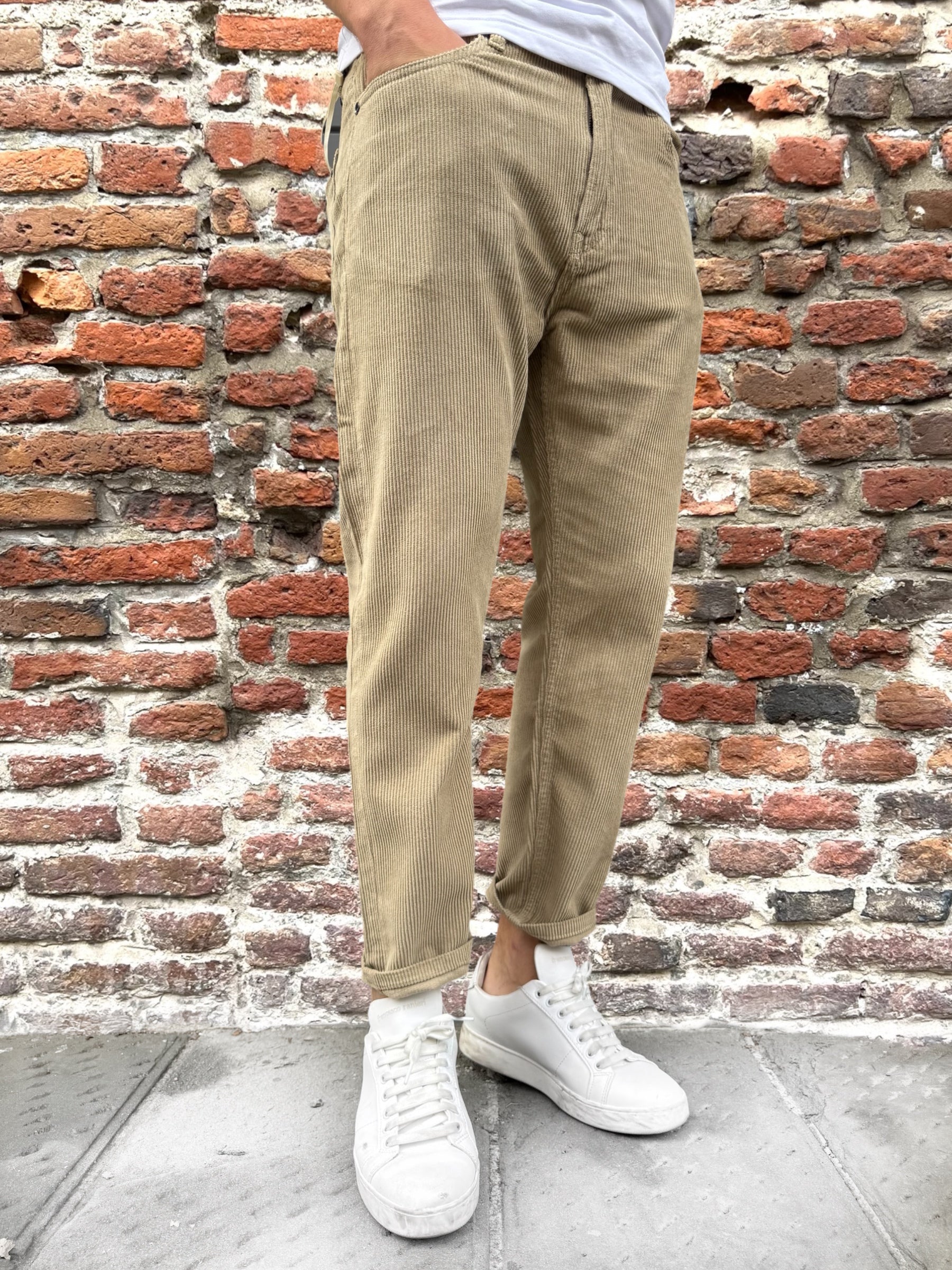 Pantalone Gianni Lupo Velluto Fango 6227 (12258209759572) (12258209399124)