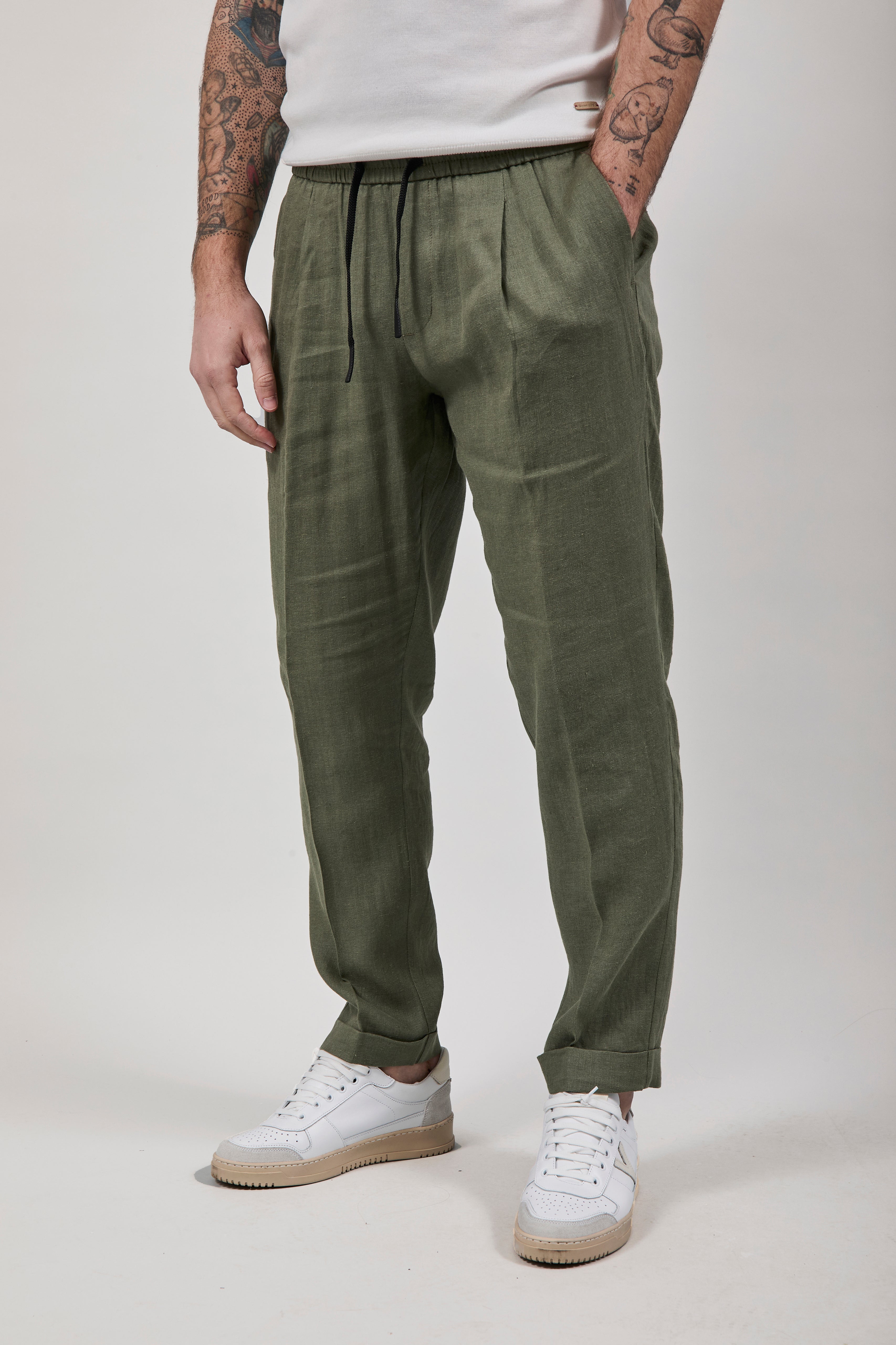 Pantalaccio Over-d Lino Verde P75