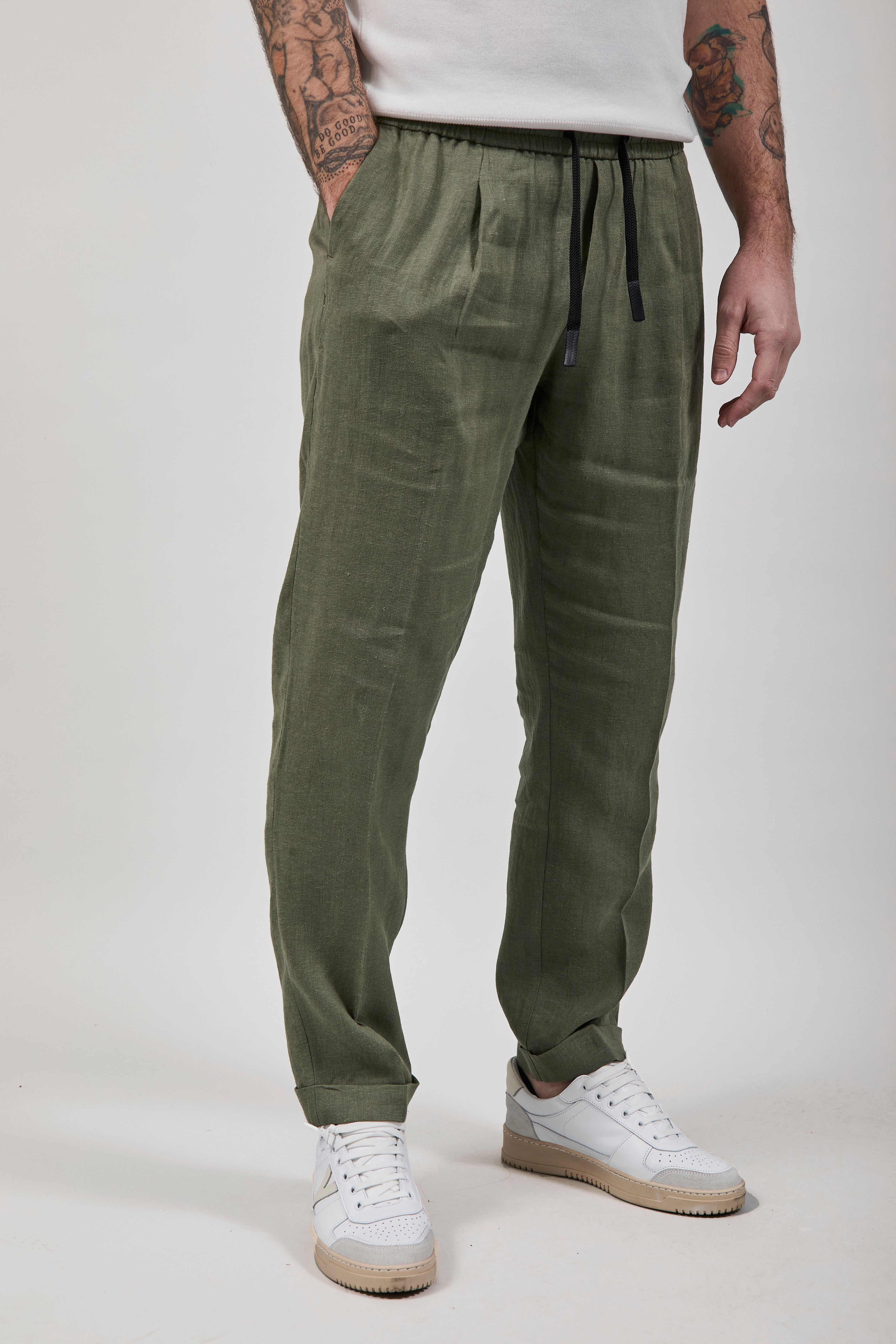Pantalaccio Over-d Lino Verde P75