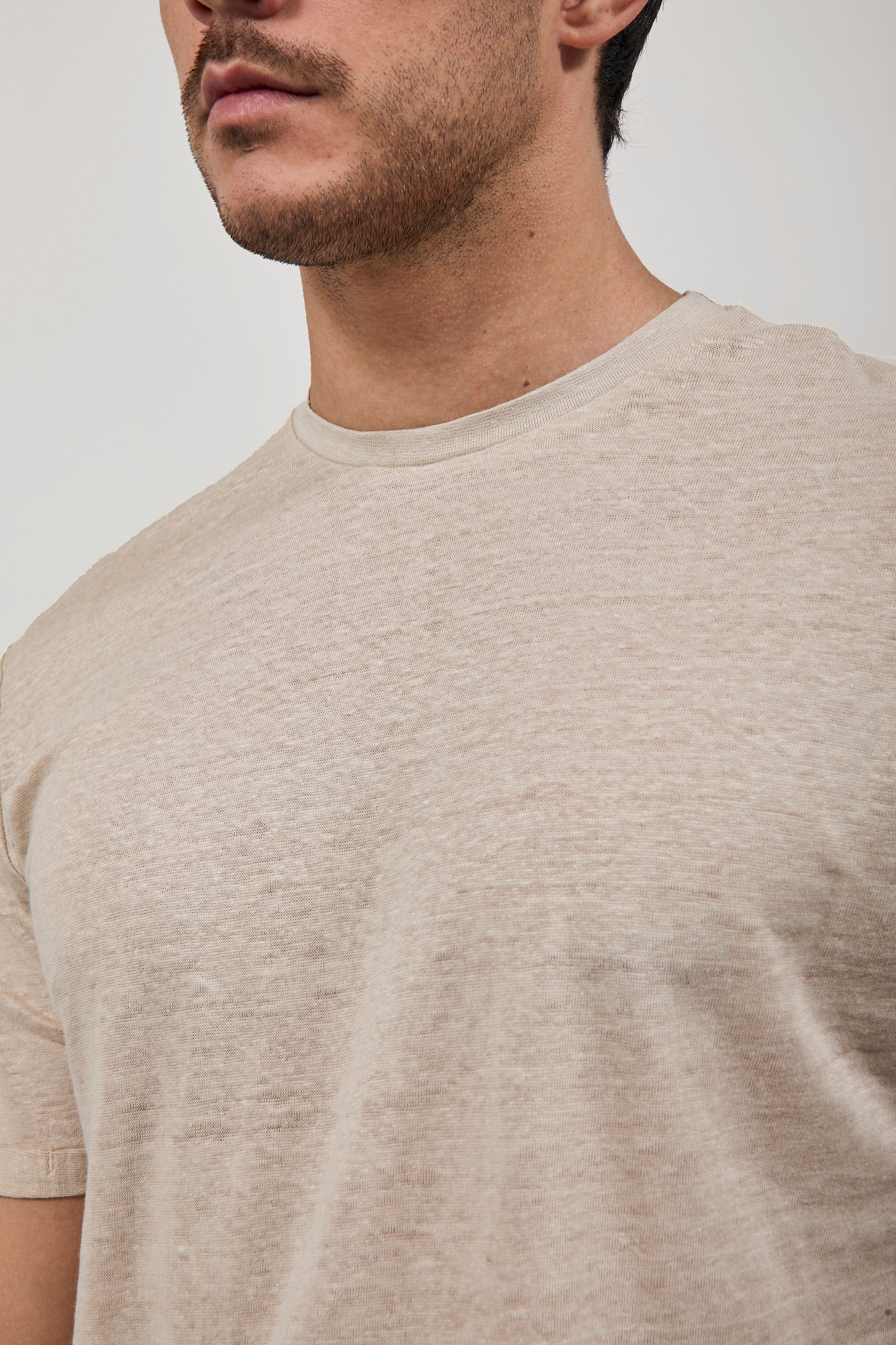 T-shirt Gianni Lupo Lino Beige 087