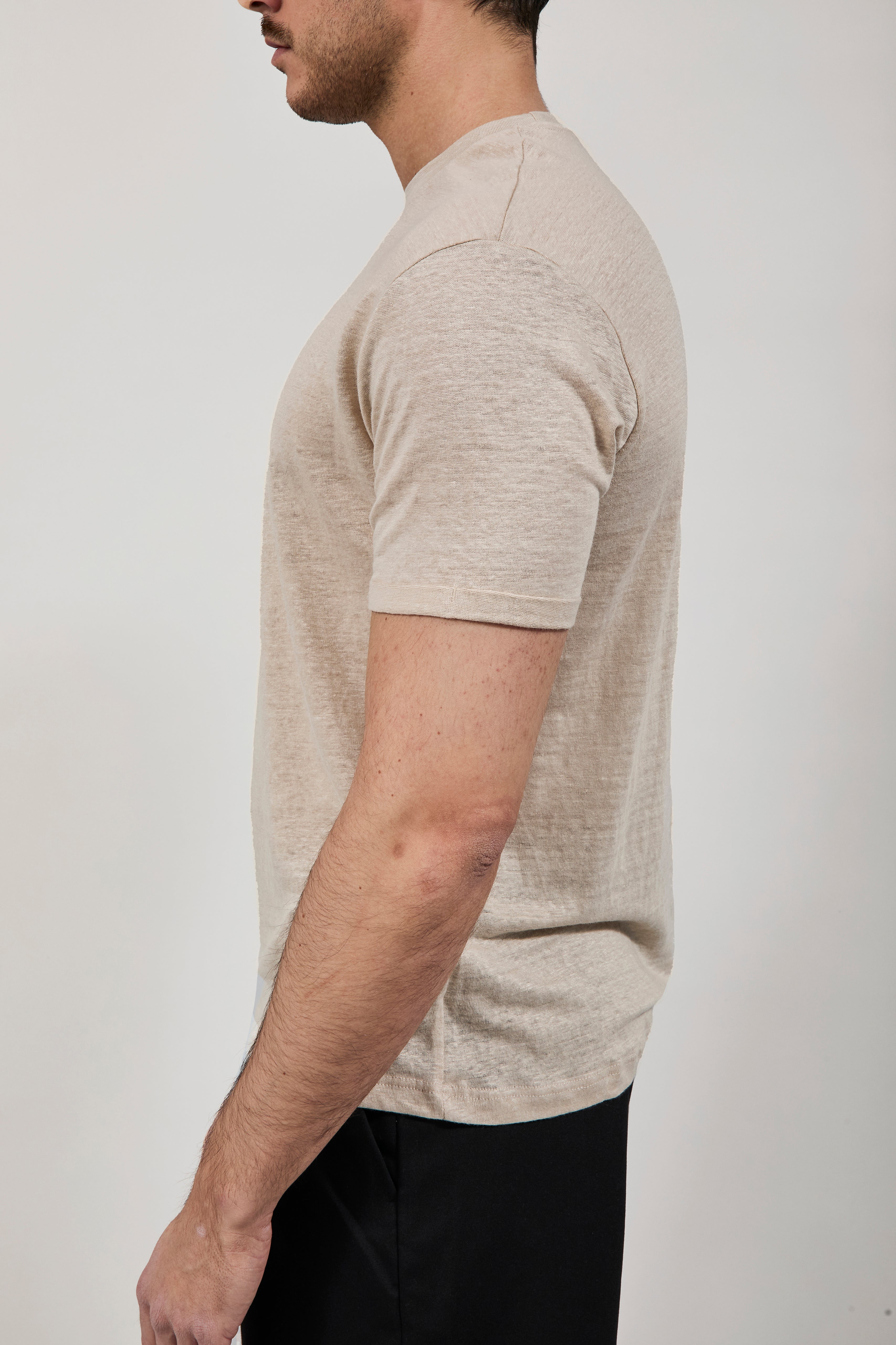 T-shirt Gianni Lupo Lino Beige 087