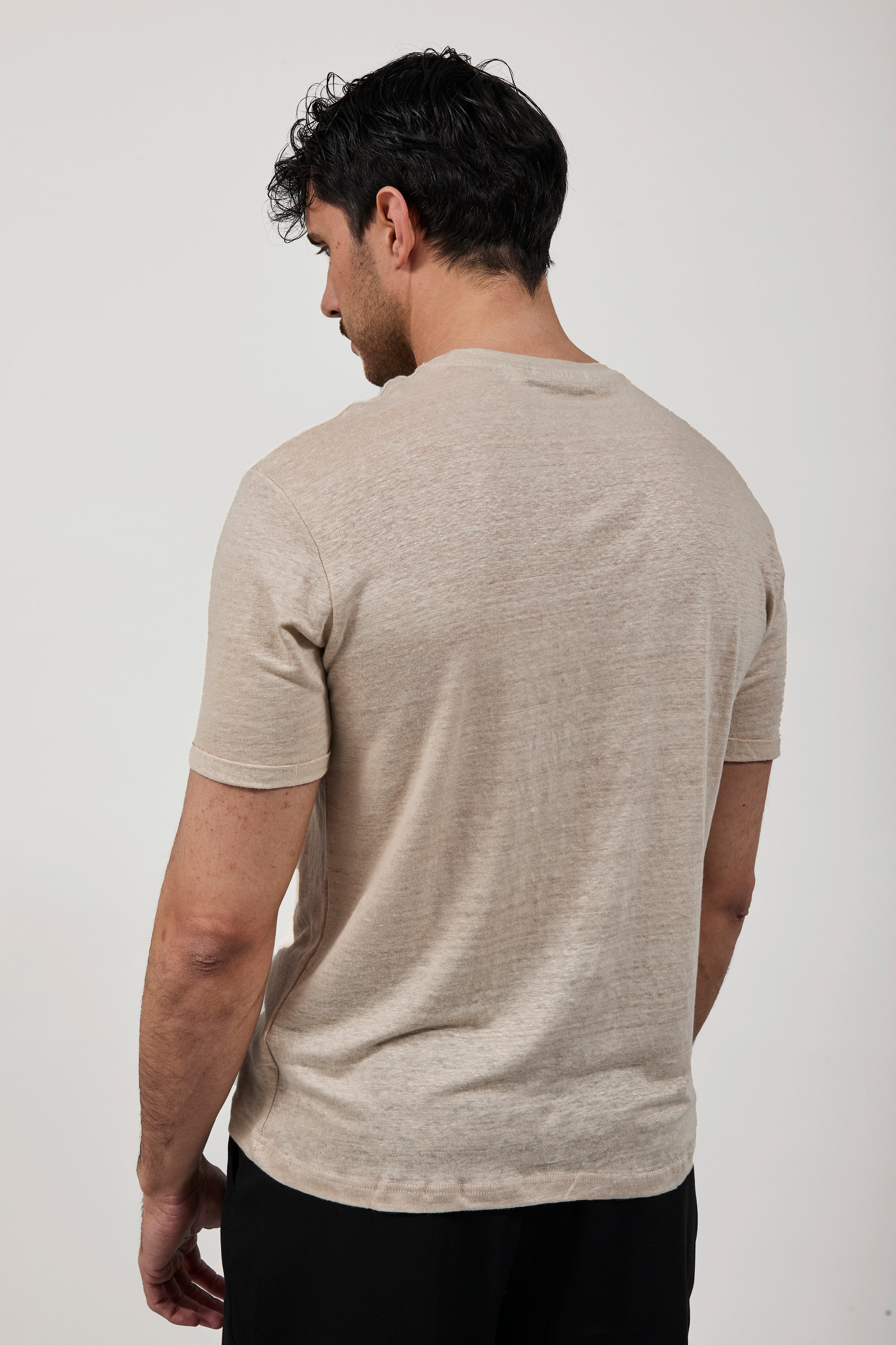 T-shirt Gianni Lupo Lino Beige 087