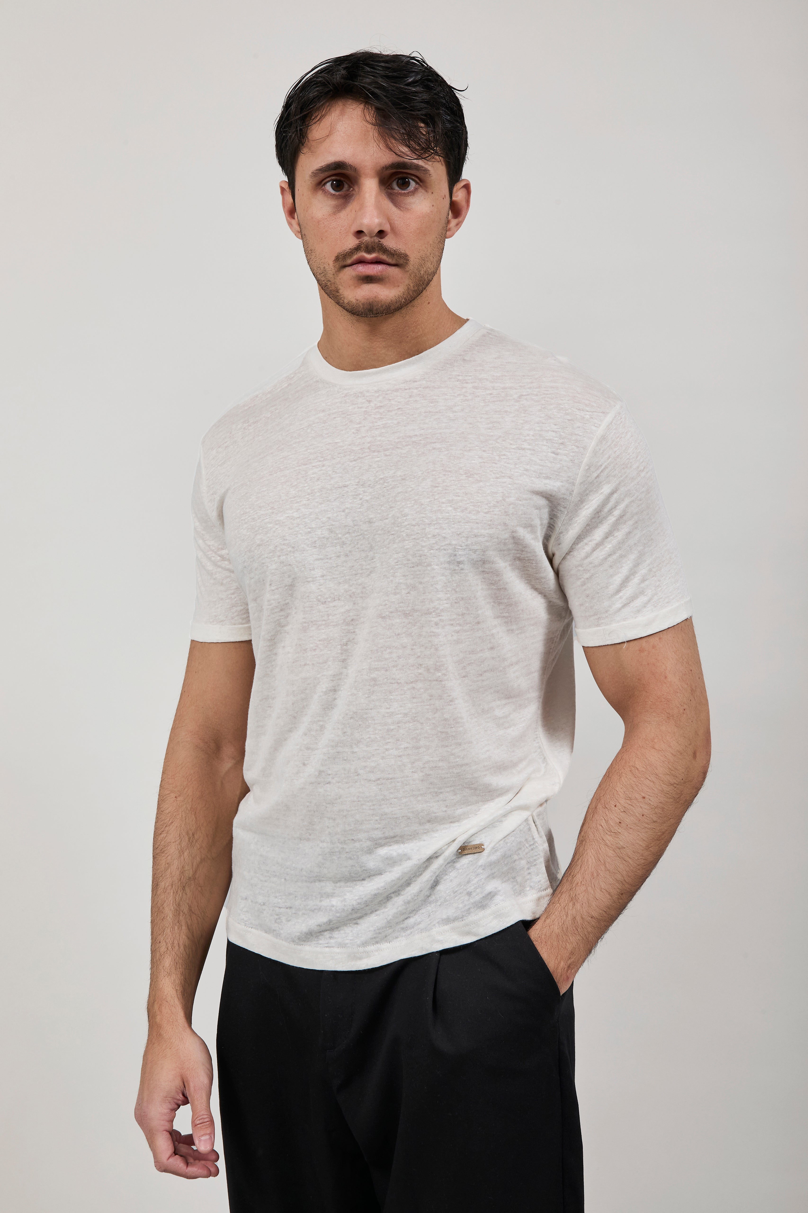 T-shirt Gianni Lupo Lino Bianco 087